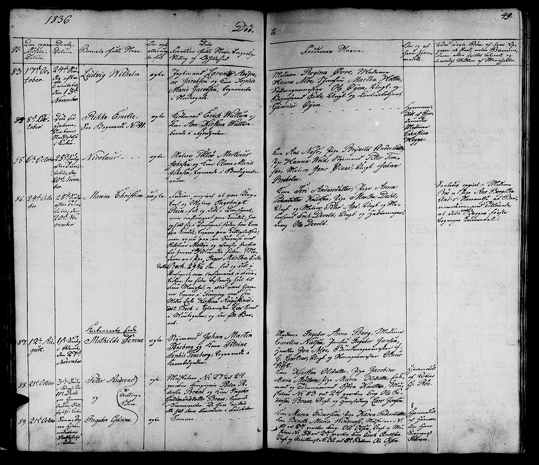 Ministerialprotokoller, klokkerbøker og fødselsregistre - Sør-Trøndelag, SAT/A-1456/602/L0136: Parish register (copy) no. 602C04, 1833-1845, p. 49