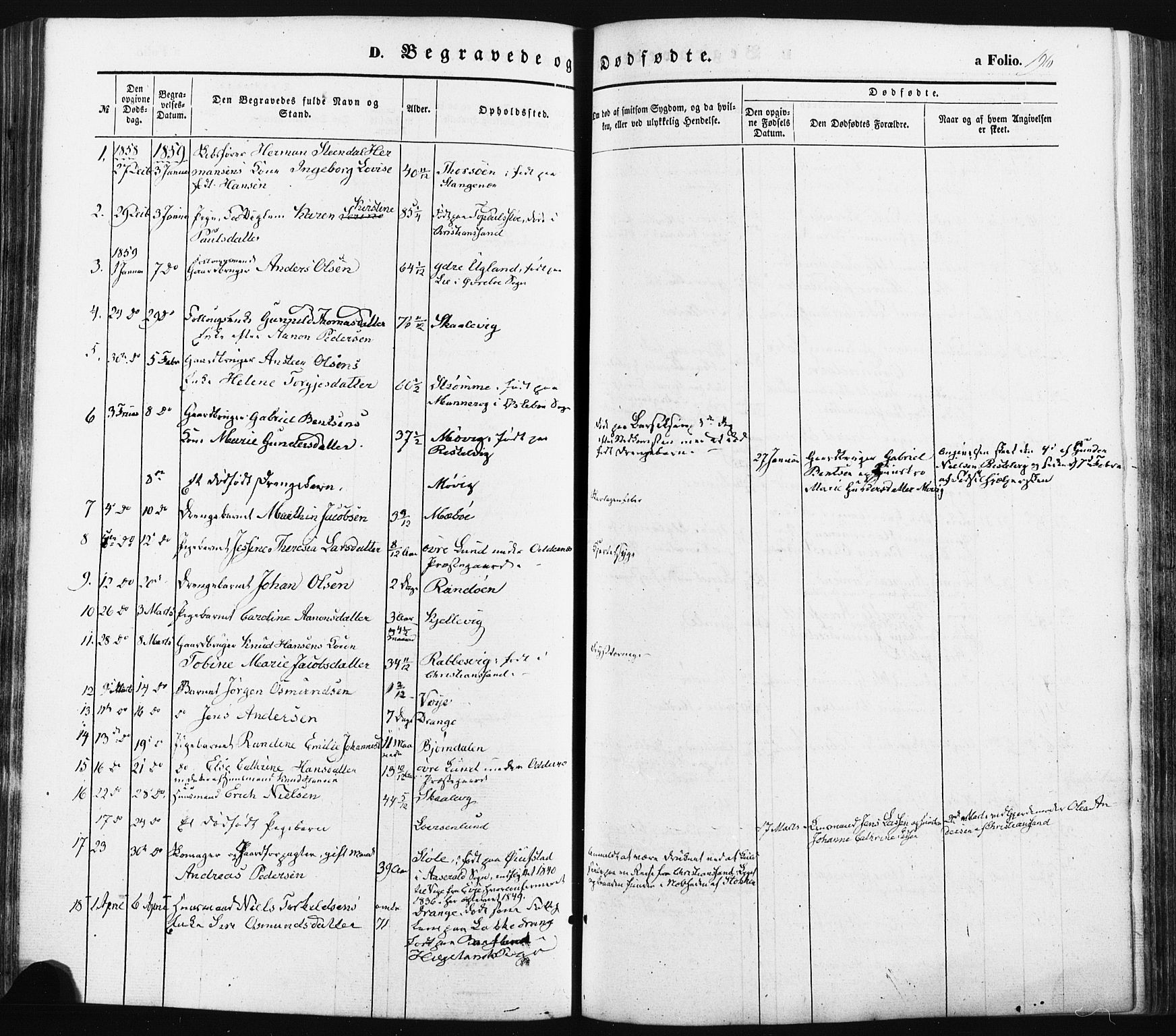 Oddernes sokneprestkontor, SAK/1111-0033/F/Fa/Faa/L0007: Parish register (official) no. A 7, 1851-1863, p. 196