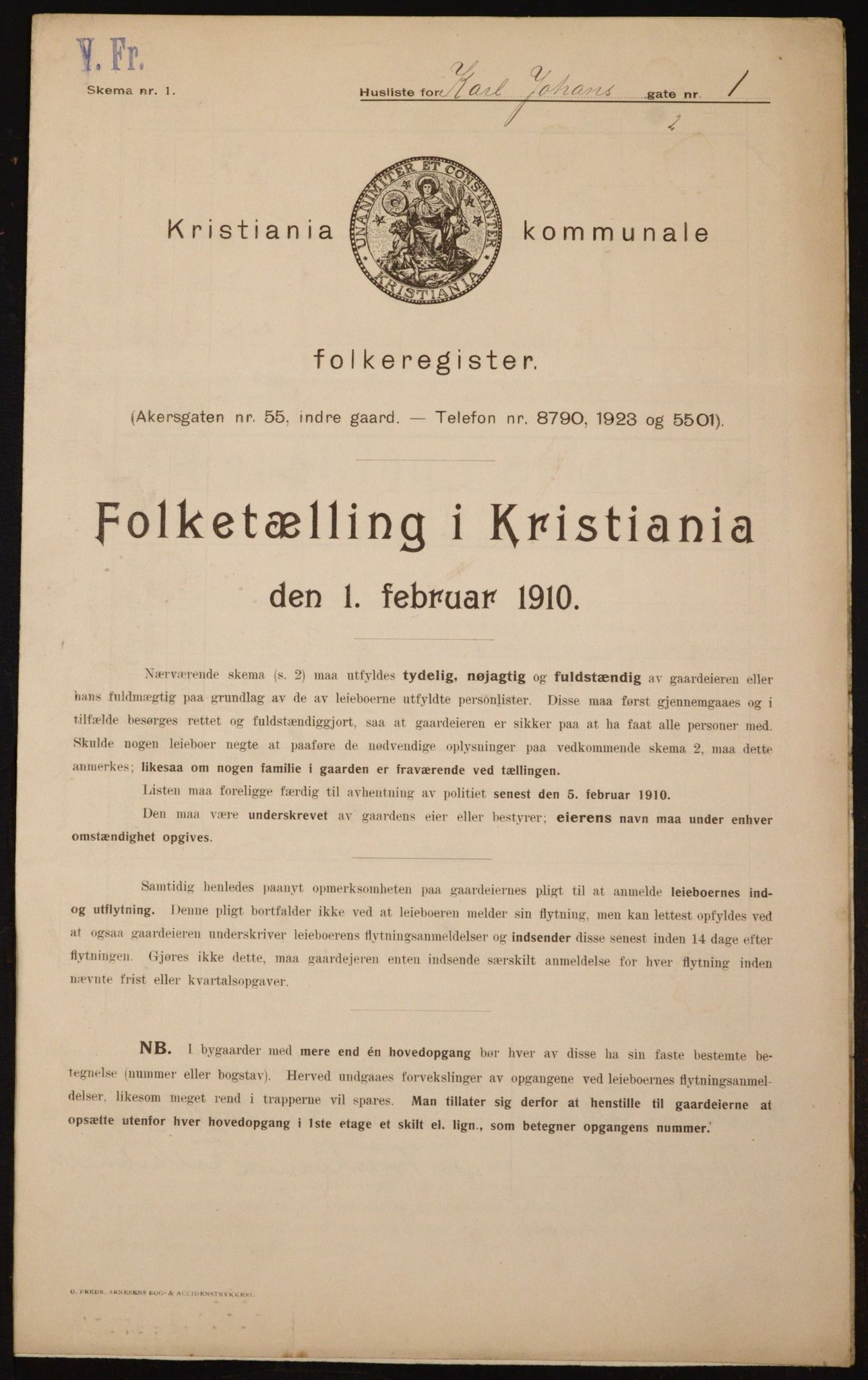 OBA, Municipal Census 1910 for Kristiania, 1910, p. 47269