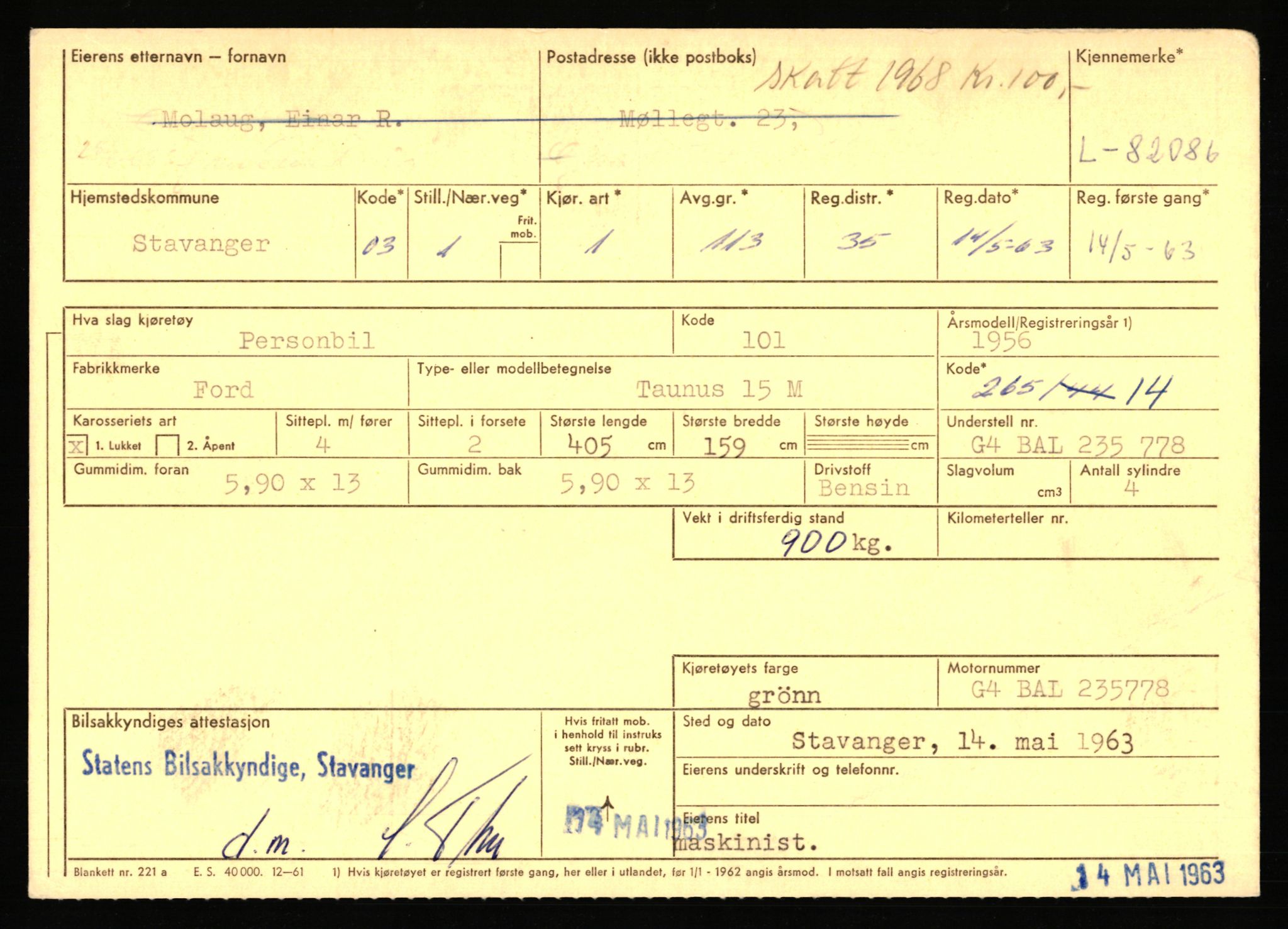 Stavanger trafikkstasjon, AV/SAST-A-101942/0/F/L0071: L-80500 - L-82199, 1930-1971, p. 2563