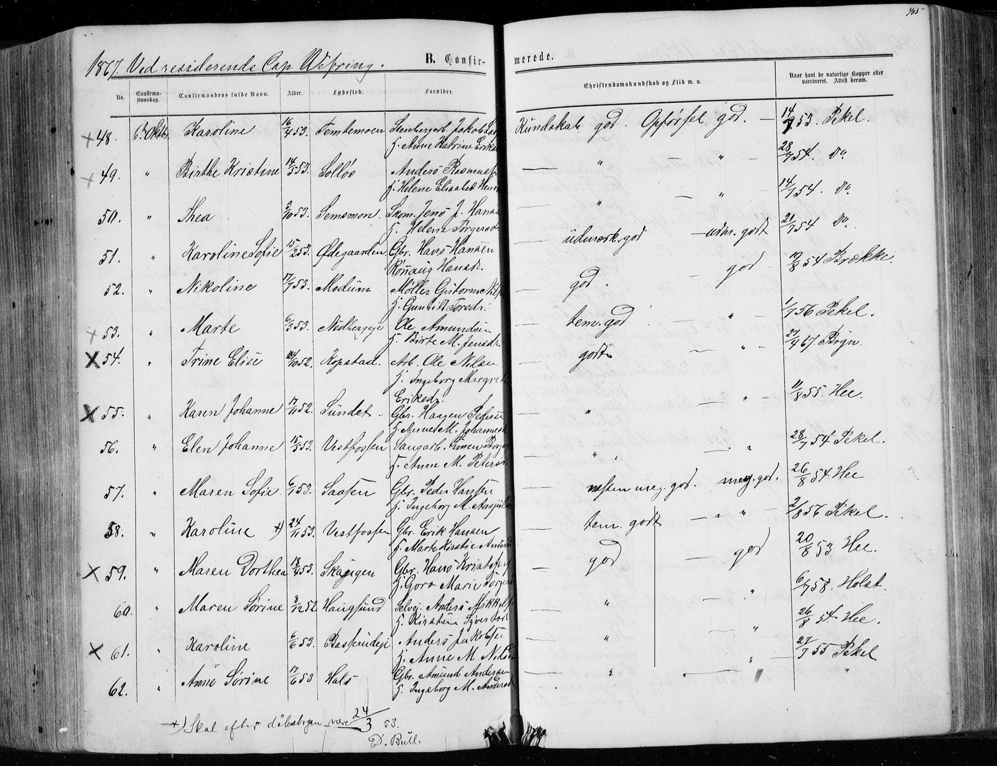 Eiker kirkebøker, AV/SAKO-A-4/F/Fa/L0016: Parish register (official) no. I 16, 1860-1868, p. 405