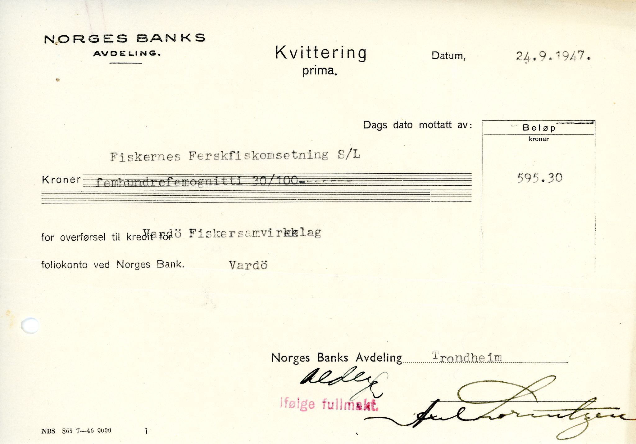 Vardø Fiskersamvirkelag, VAMU/A-0037/D/Da/L0002: Korrespondanse Er-Fi, 1946-1951