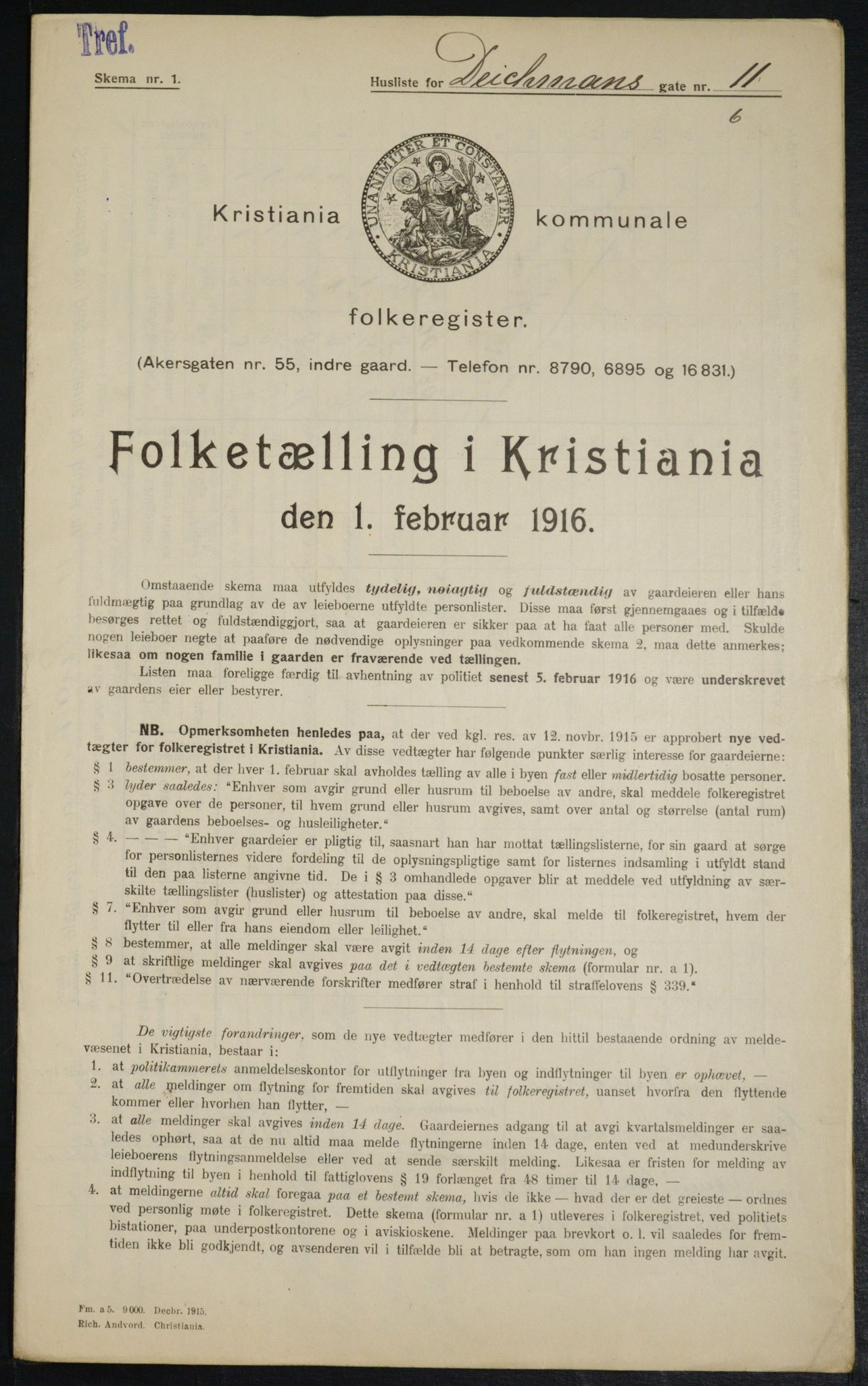 OBA, Municipal Census 1916 for Kristiania, 1916, p. 15687