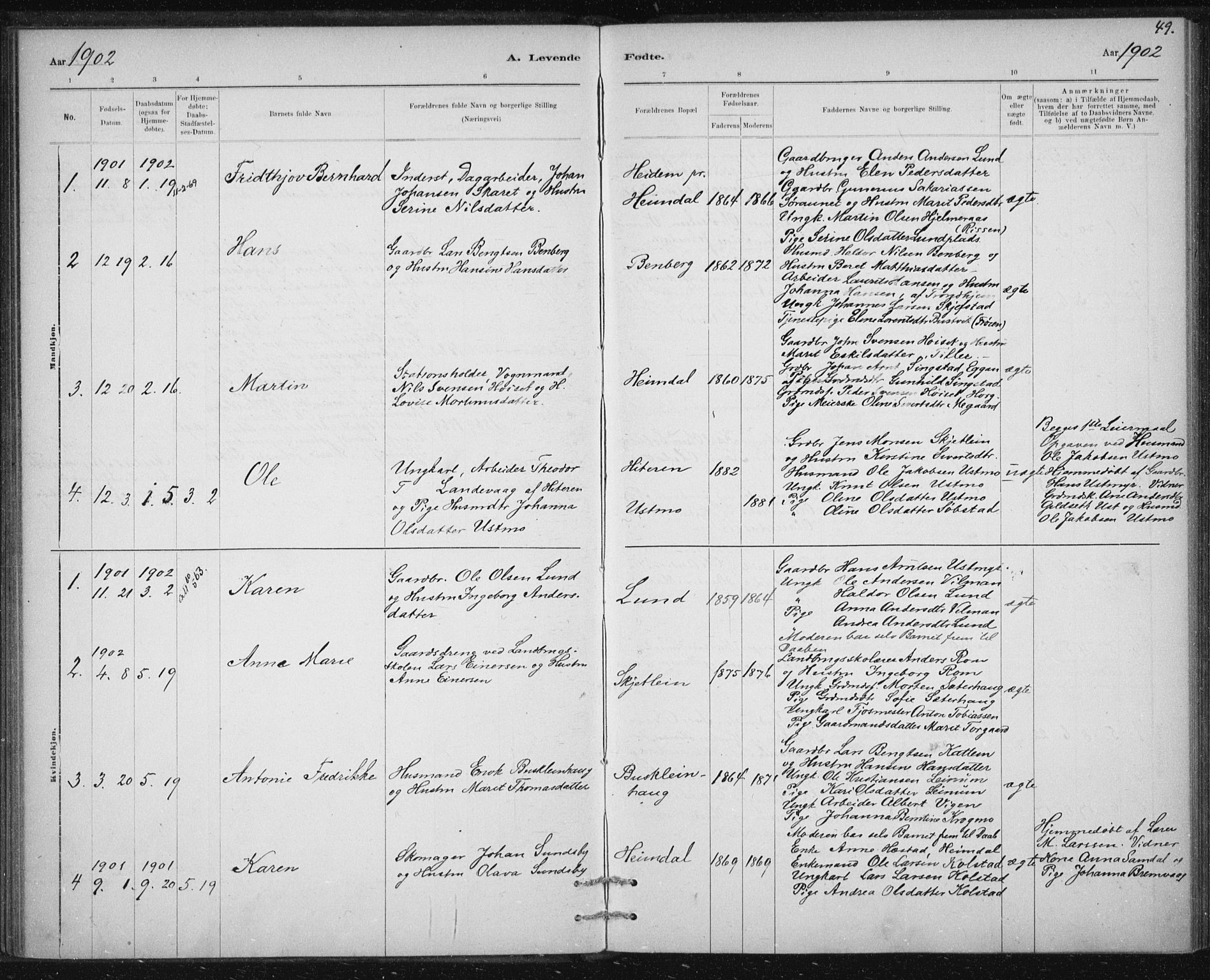 Ministerialprotokoller, klokkerbøker og fødselsregistre - Sør-Trøndelag, SAT/A-1456/613/L0392: Parish register (official) no. 613A01, 1887-1906, p. 49