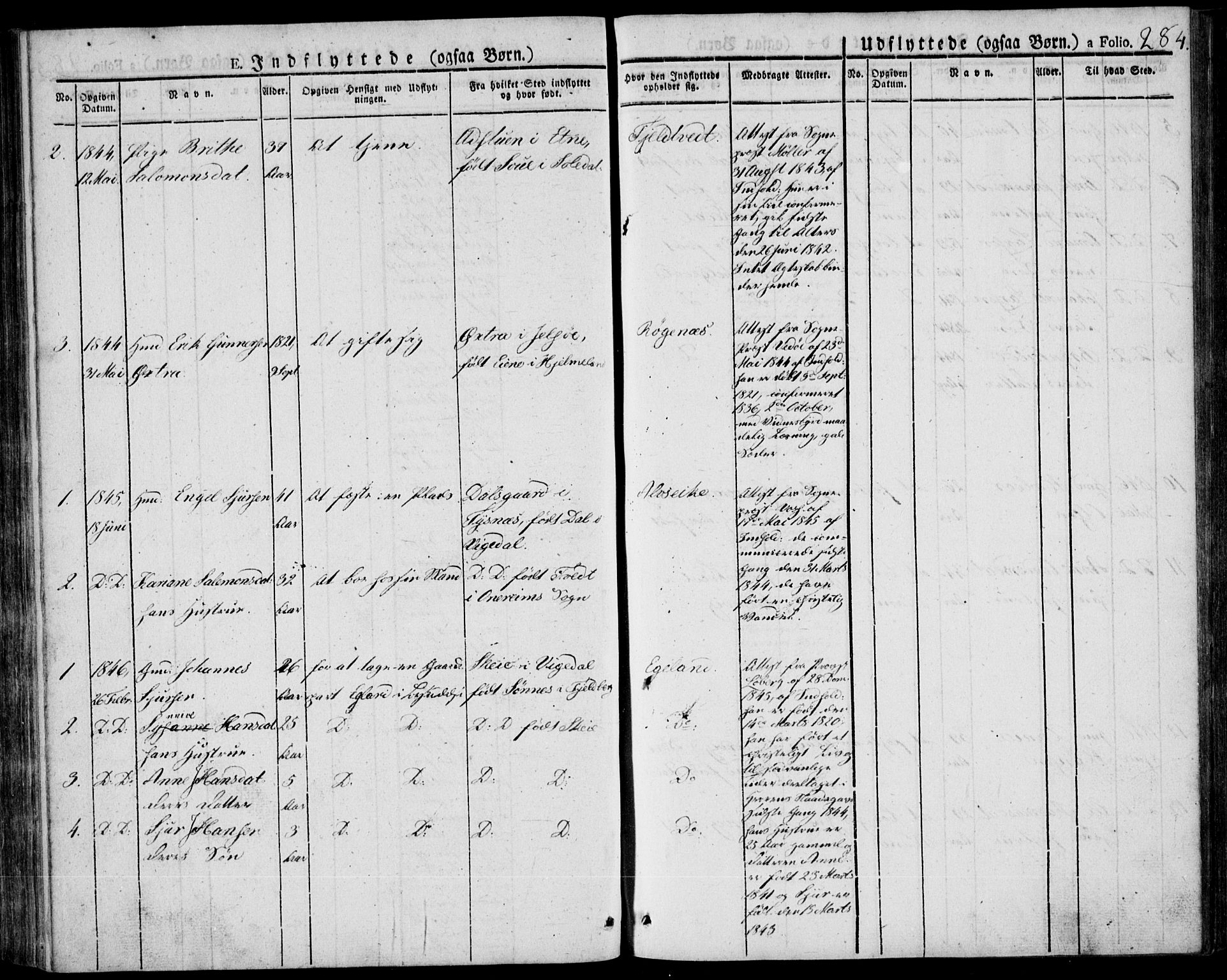 Skjold sokneprestkontor, AV/SAST-A-101847/H/Ha/Haa/L0005: Parish register (official) no. A 5, 1830-1856, p. 284