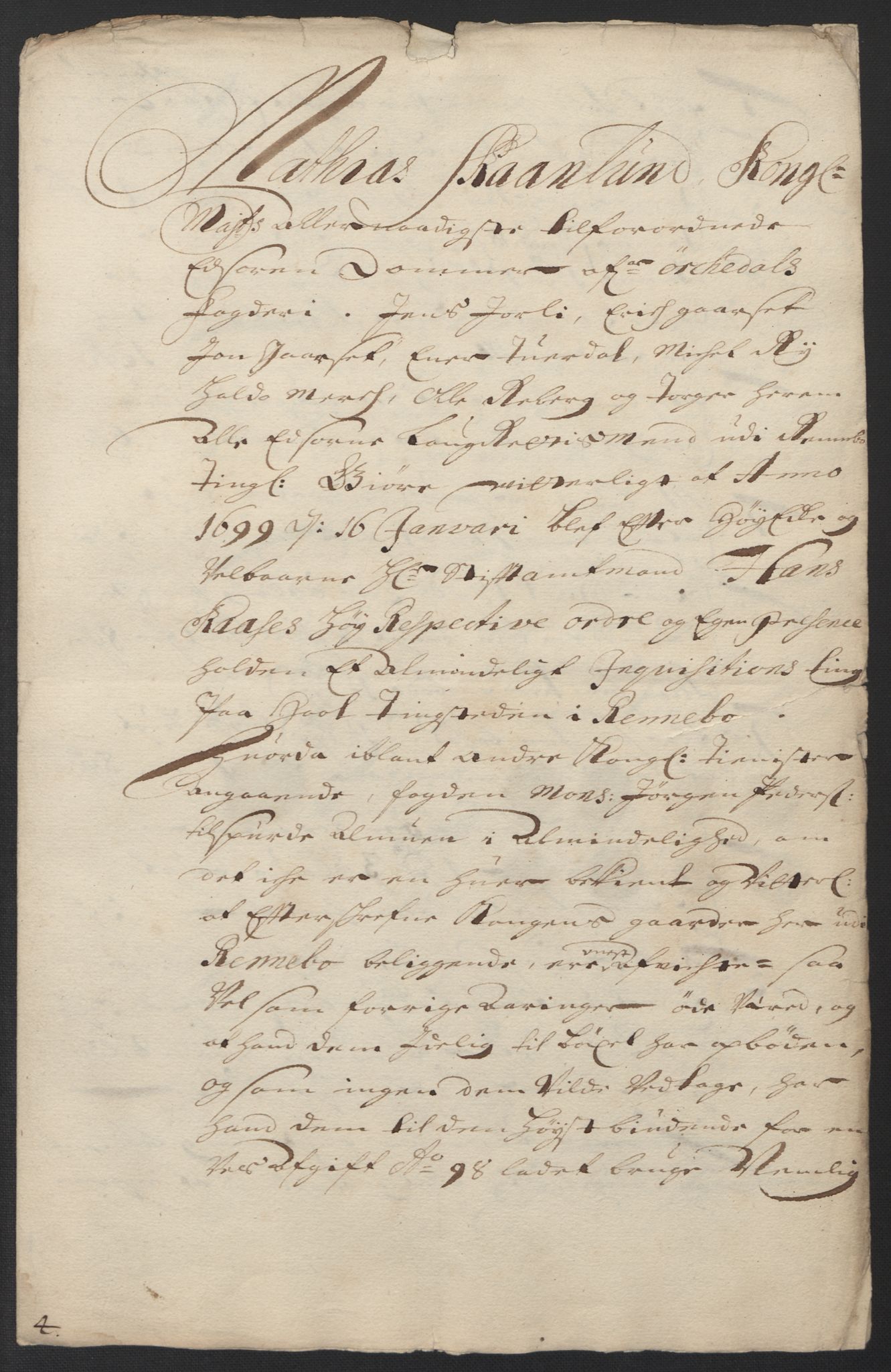 Rentekammeret inntil 1814, Reviderte regnskaper, Fogderegnskap, AV/RA-EA-4092/R60/L3948: Fogderegnskap Orkdal og Gauldal, 1698, p. 241