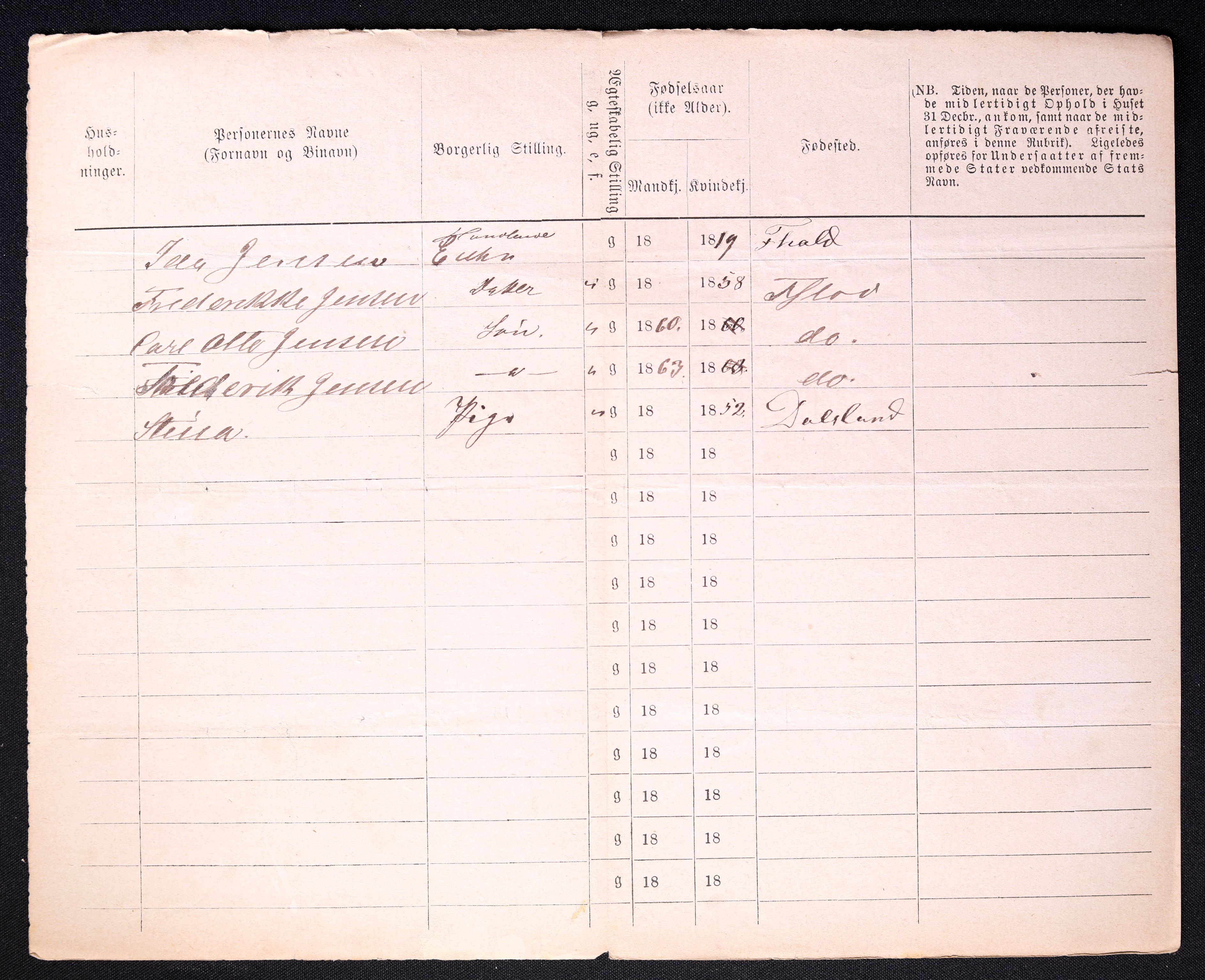 RA, 1870 census for 0103 Fredrikstad, 1870, p. 1362