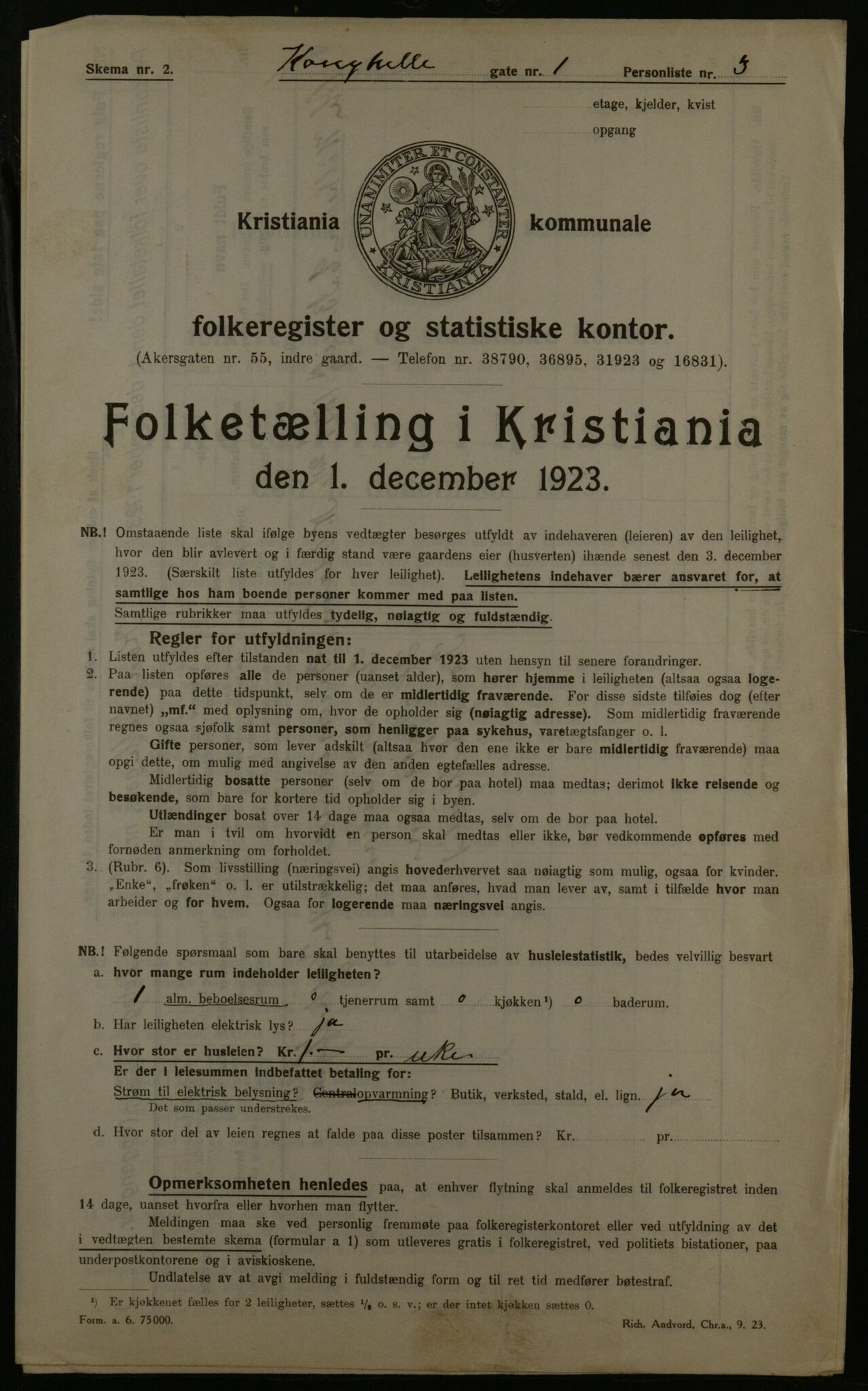 OBA, Municipal Census 1923 for Kristiania, 1923, p. 58982