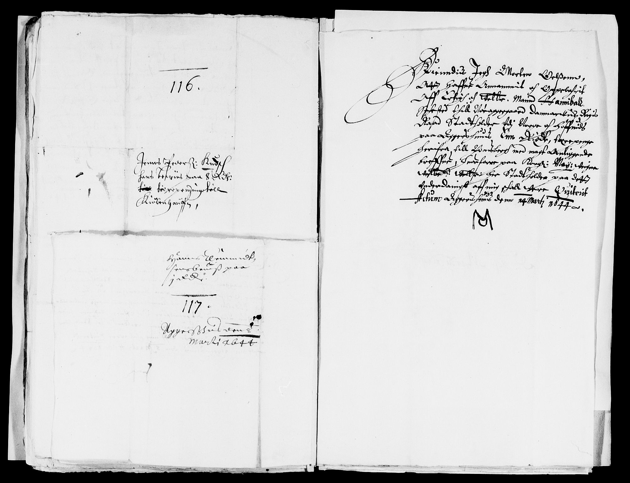 Rentekammeret inntil 1814, Reviderte regnskaper, Lensregnskaper, AV/RA-EA-5023/R/Rb/Rba/L0171: Akershus len, 1643-1644