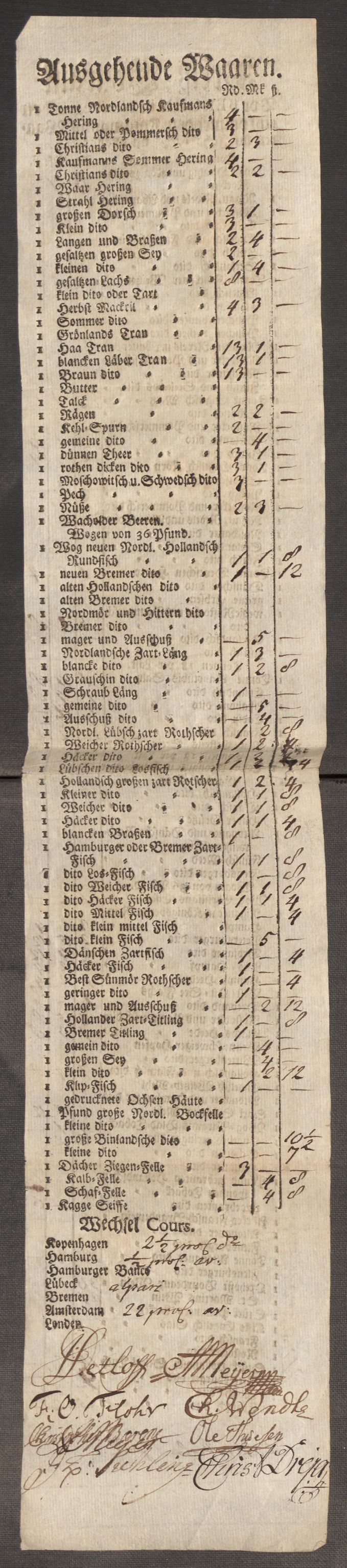 Rentekammeret inntil 1814, Realistisk ordnet avdeling, AV/RA-EA-4070/Oe/L0009: [Ø1]: Nordafjelske priskuranter, 1759-1768, p. 271