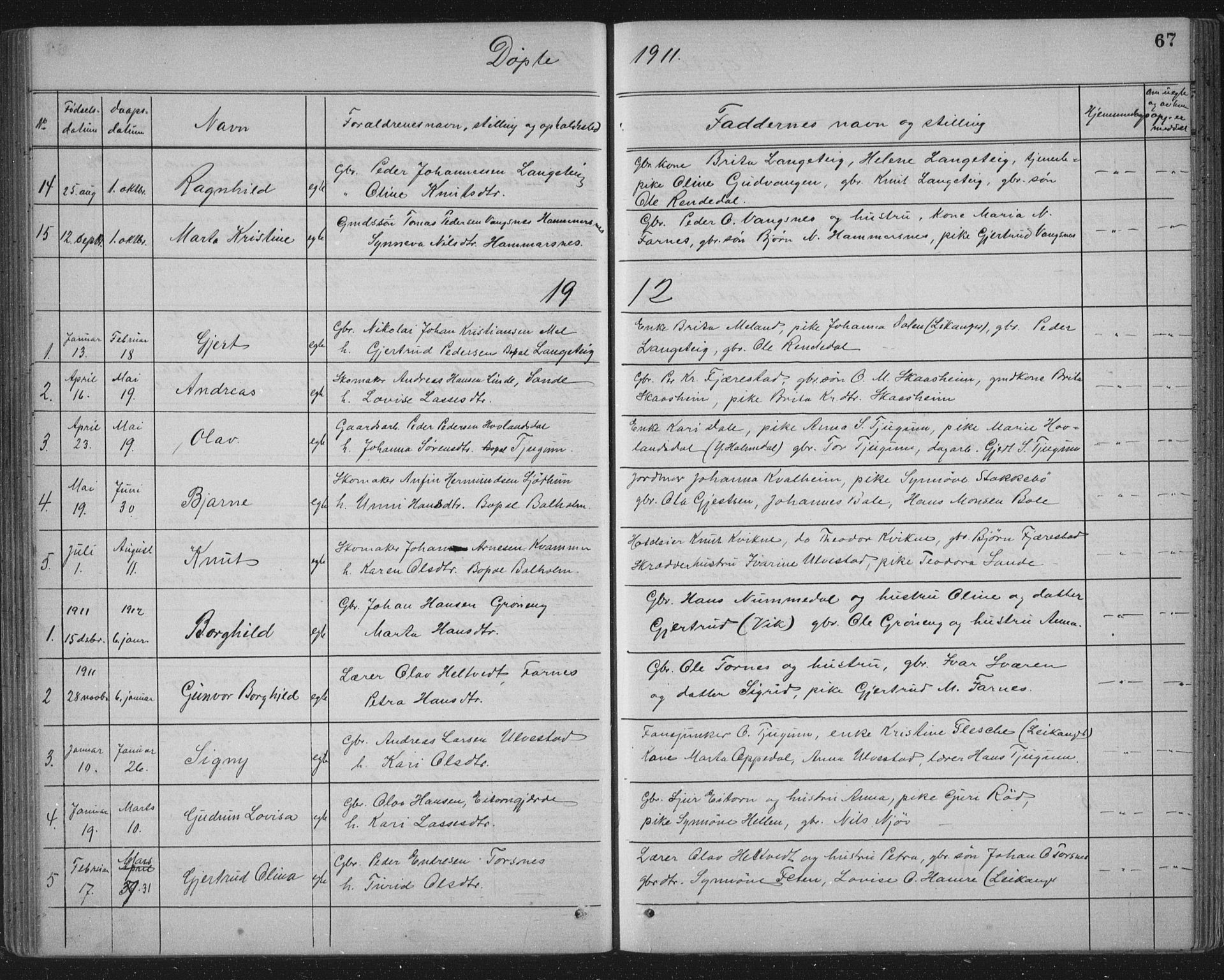 Balestrand sokneprestembete, AV/SAB-A-79601/H/Hab/Haba/L0002: Parish register (copy) no. A 2, 1880-1919, p. 67