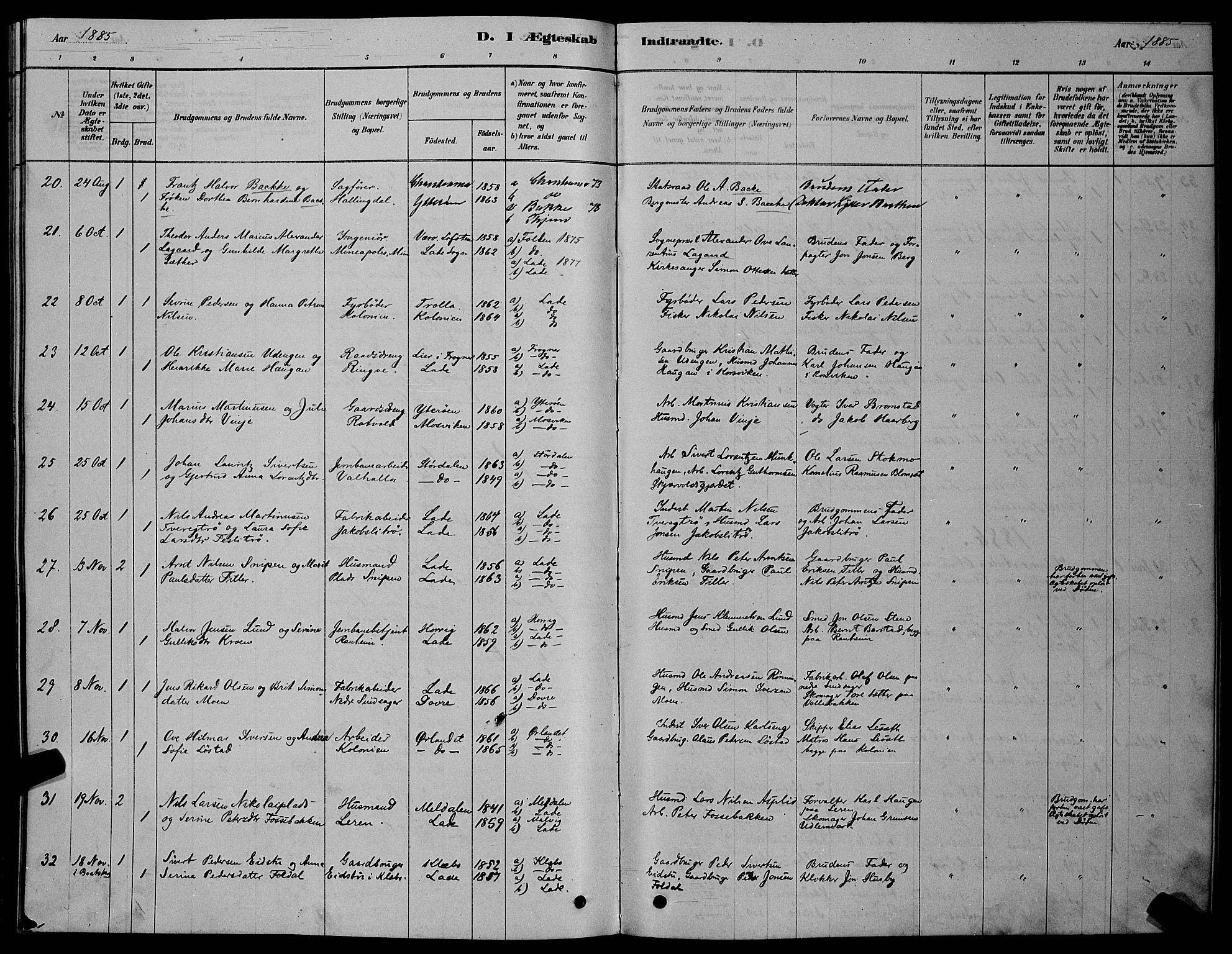 Ministerialprotokoller, klokkerbøker og fødselsregistre - Sør-Trøndelag, AV/SAT-A-1456/606/L0312: Parish register (copy) no. 606C08, 1878-1894