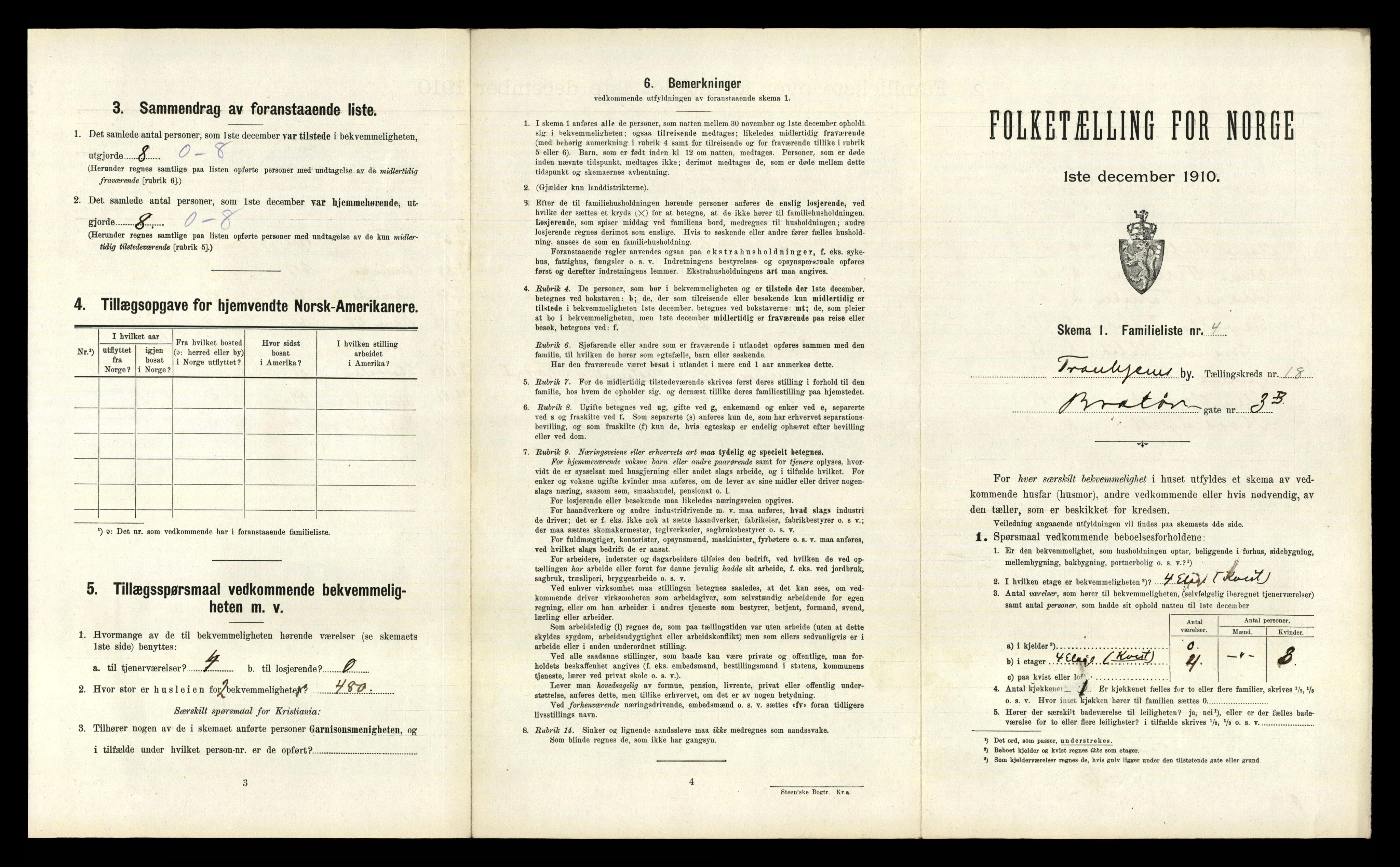 RA, 1910 census for Trondheim, 1910, p. 5755