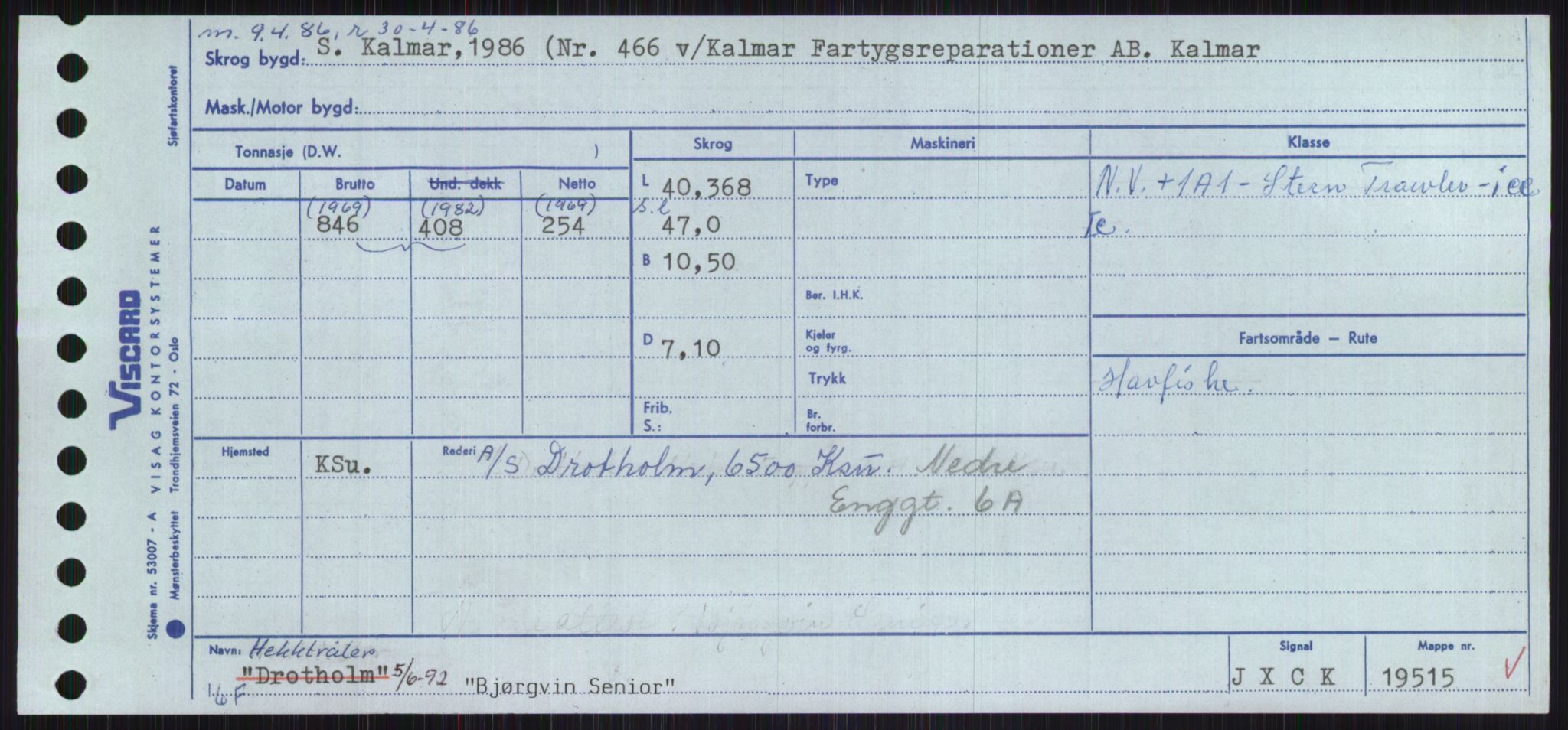 Sjøfartsdirektoratet med forløpere, Skipsmålingen, RA/S-1627/H/Ha/L0001/0002: Fartøy, A-Eig / Fartøy Bjør-Eig, p. 7
