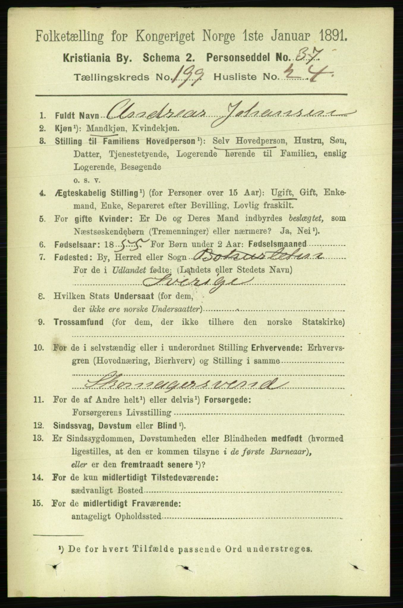 RA, 1891 census for 0301 Kristiania, 1891, p. 120115