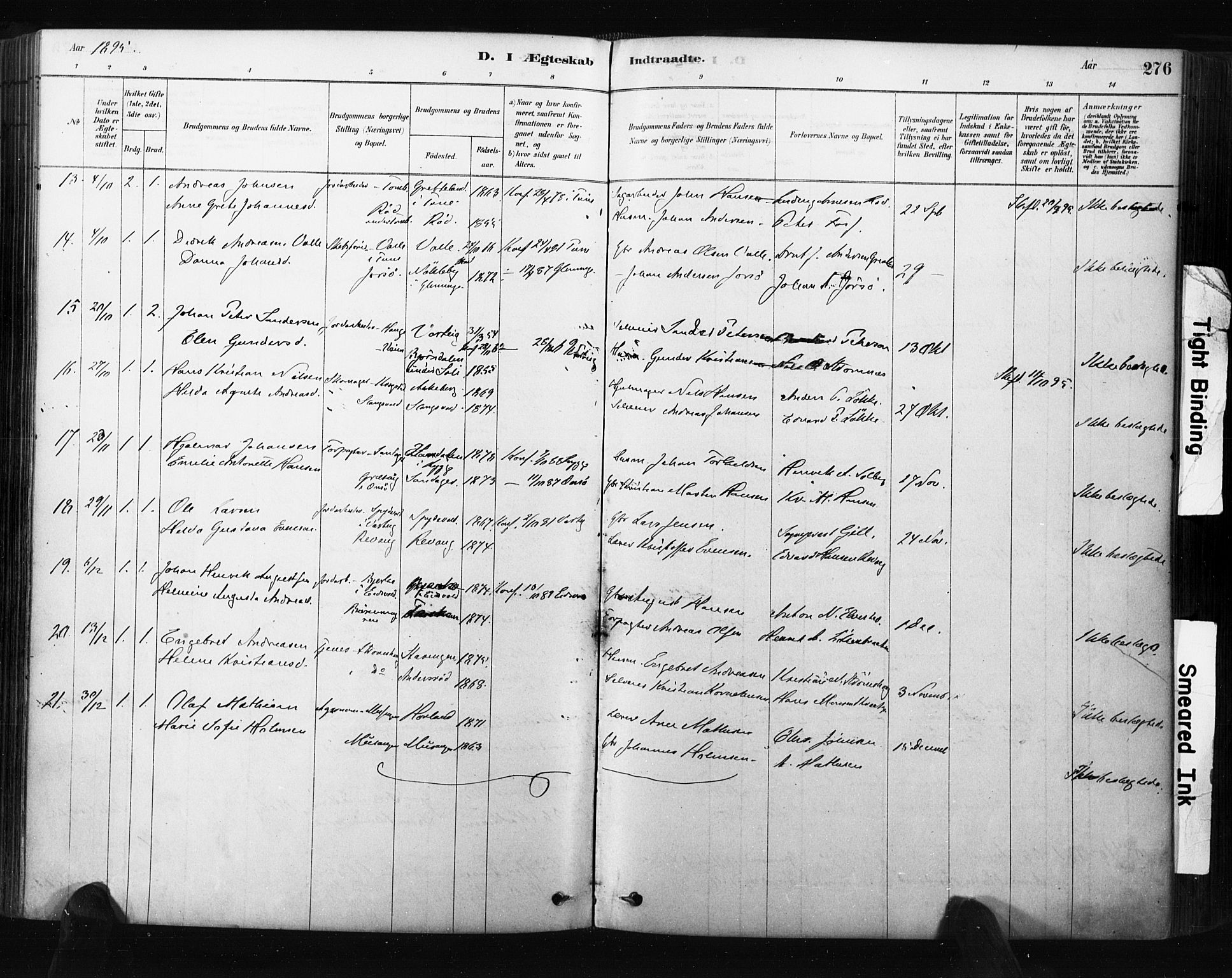 Råde prestekontor kirkebøker, AV/SAO-A-2009/F/Fa/L0007: Parish register (official) no. 7, 1878-1902, p. 276