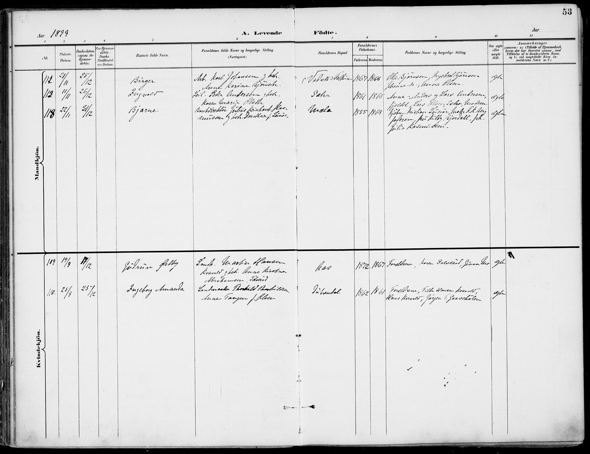 Gjerpen kirkebøker, SAKO/A-265/F/Fa/L0011: Parish register (official) no. I 11, 1896-1904, p. 53