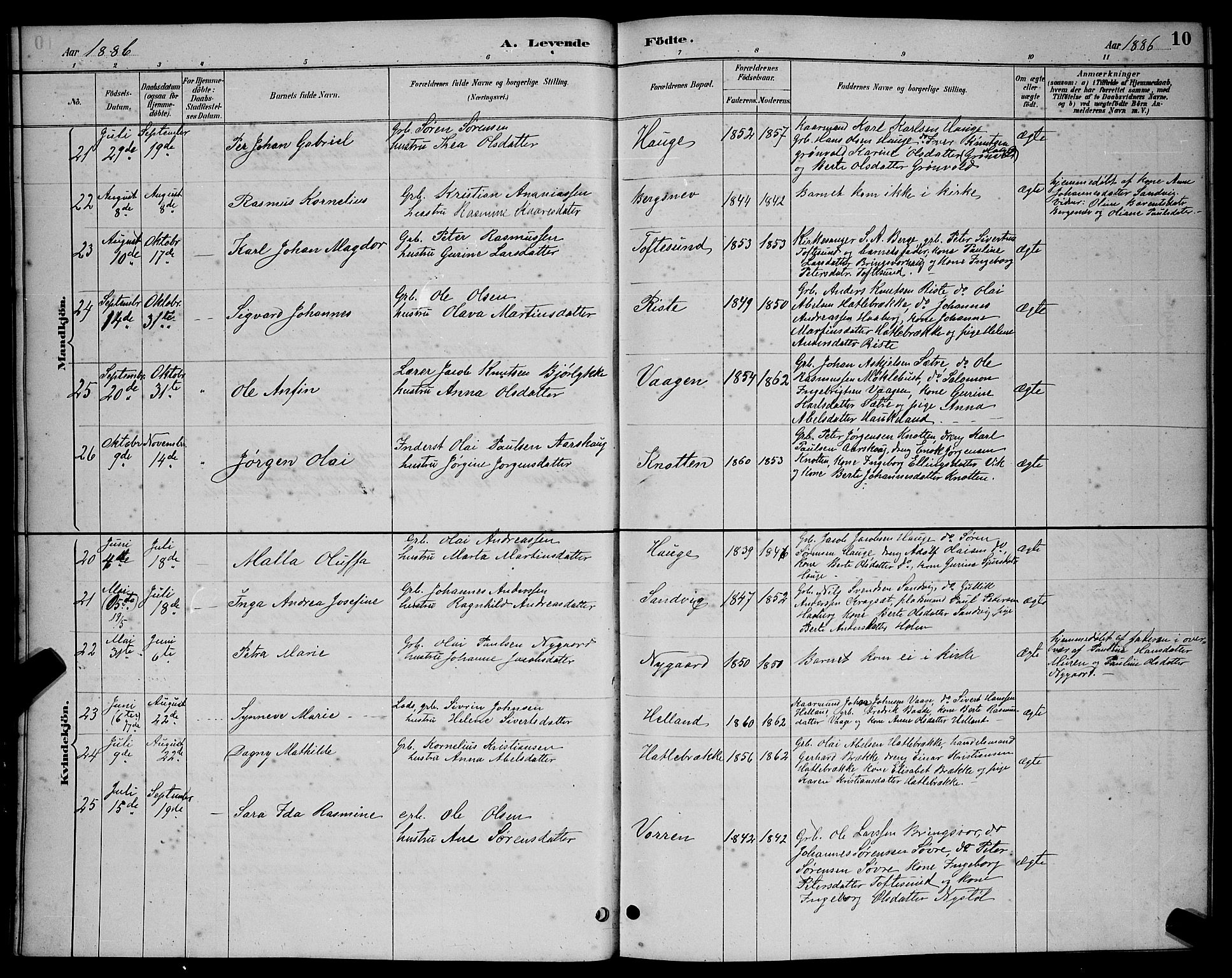 Ministerialprotokoller, klokkerbøker og fødselsregistre - Møre og Romsdal, AV/SAT-A-1454/503/L0048: Parish register (copy) no. 503C03, 1885-1893, p. 10