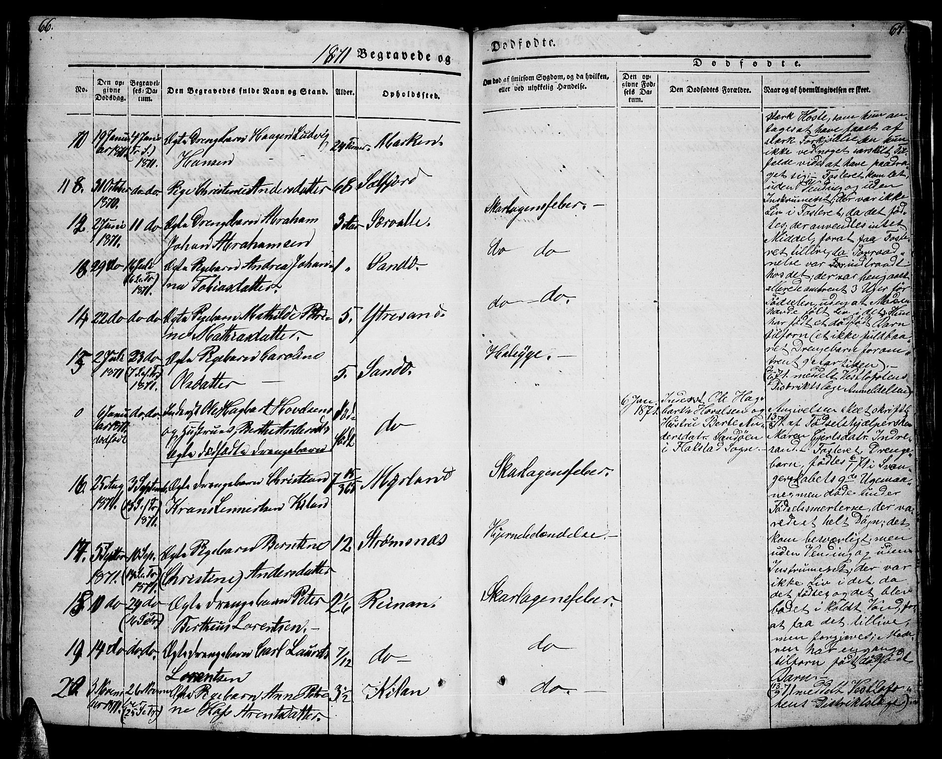 Ministerialprotokoller, klokkerbøker og fødselsregistre - Nordland, AV/SAT-A-1459/885/L1212: Parish register (copy) no. 885C01, 1847-1873, p. 66-67