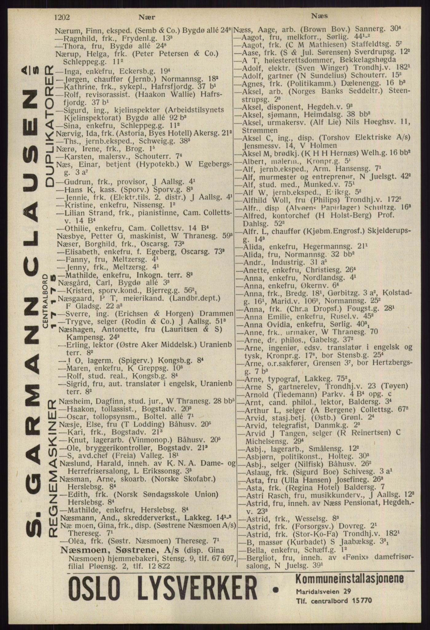 Kristiania/Oslo adressebok, PUBL/-, 1939, p. 1202