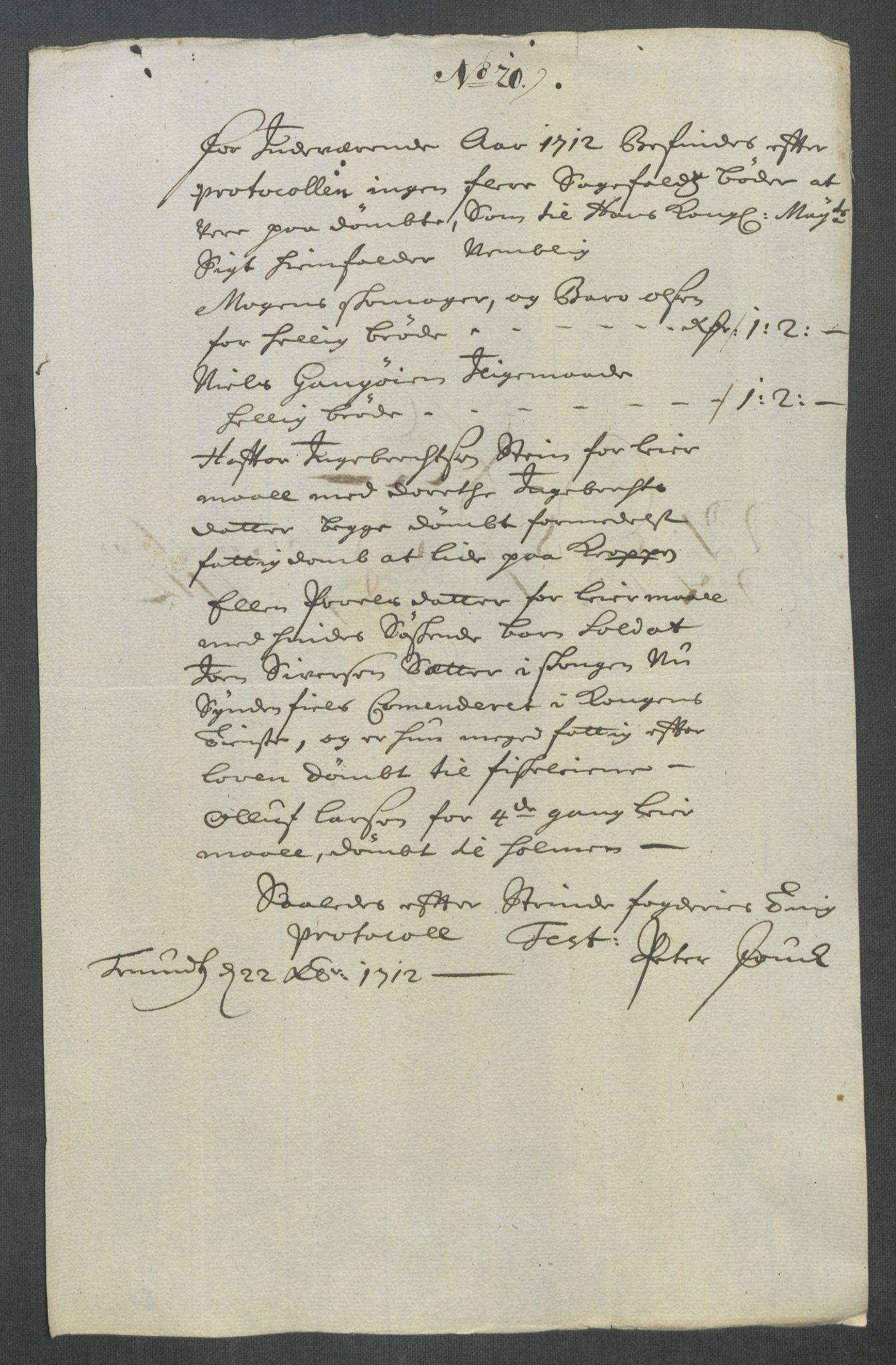 Rentekammeret inntil 1814, Reviderte regnskaper, Fogderegnskap, RA/EA-4092/R61/L4113: Fogderegnskap Strinda og Selbu, 1712-1713, p. 191