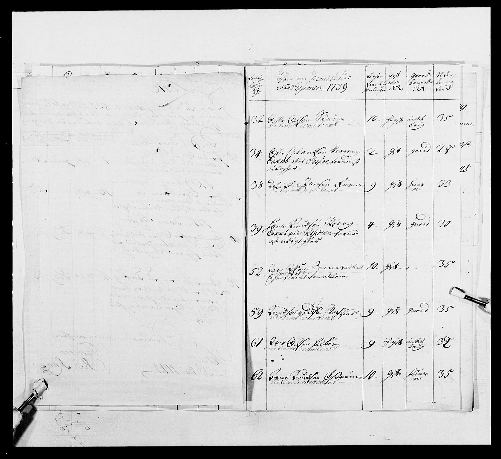 Kommanderende general (KG I) med Det norske krigsdirektorium, AV/RA-EA-5419/E/Ea/L0502: 1. Opplandske regiment, 1720-1743, p. 509