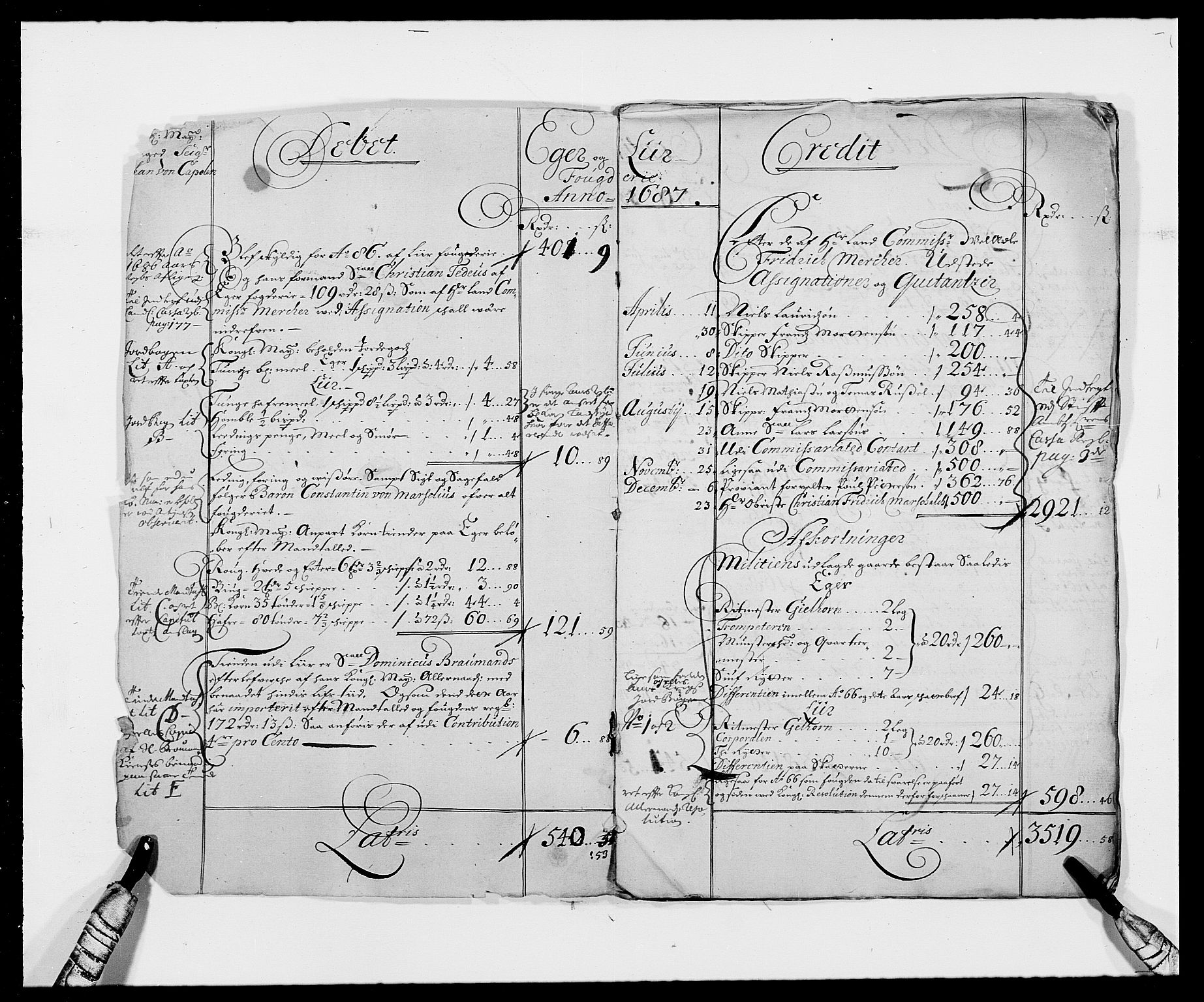 Rentekammeret inntil 1814, Reviderte regnskaper, Fogderegnskap, AV/RA-EA-4092/R28/L1688: Fogderegnskap Eiker og Lier, 1687-1689, p. 3