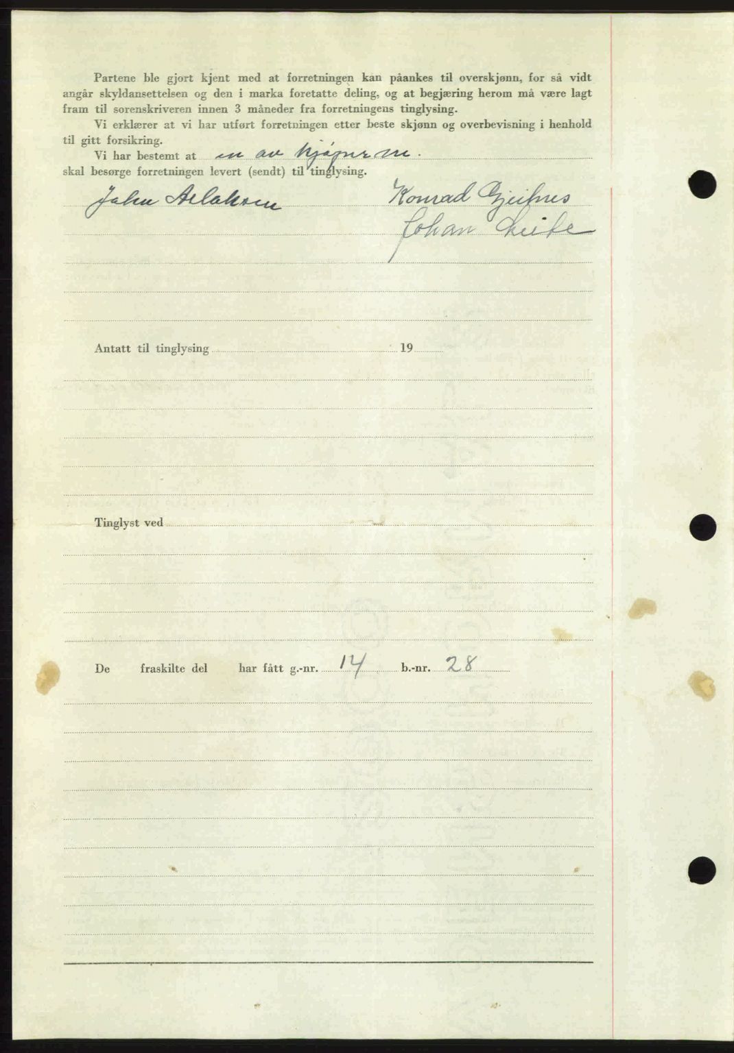 Romsdal sorenskriveri, SAT/A-4149/1/2/2C: Mortgage book no. A24, 1947-1947, Diary no: : 2164/1947