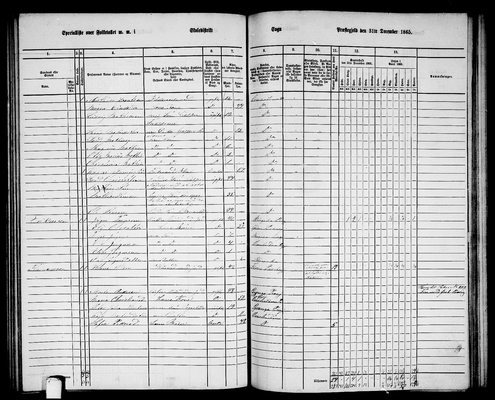 RA, 1865 census for Overhalla, 1865, p. 56