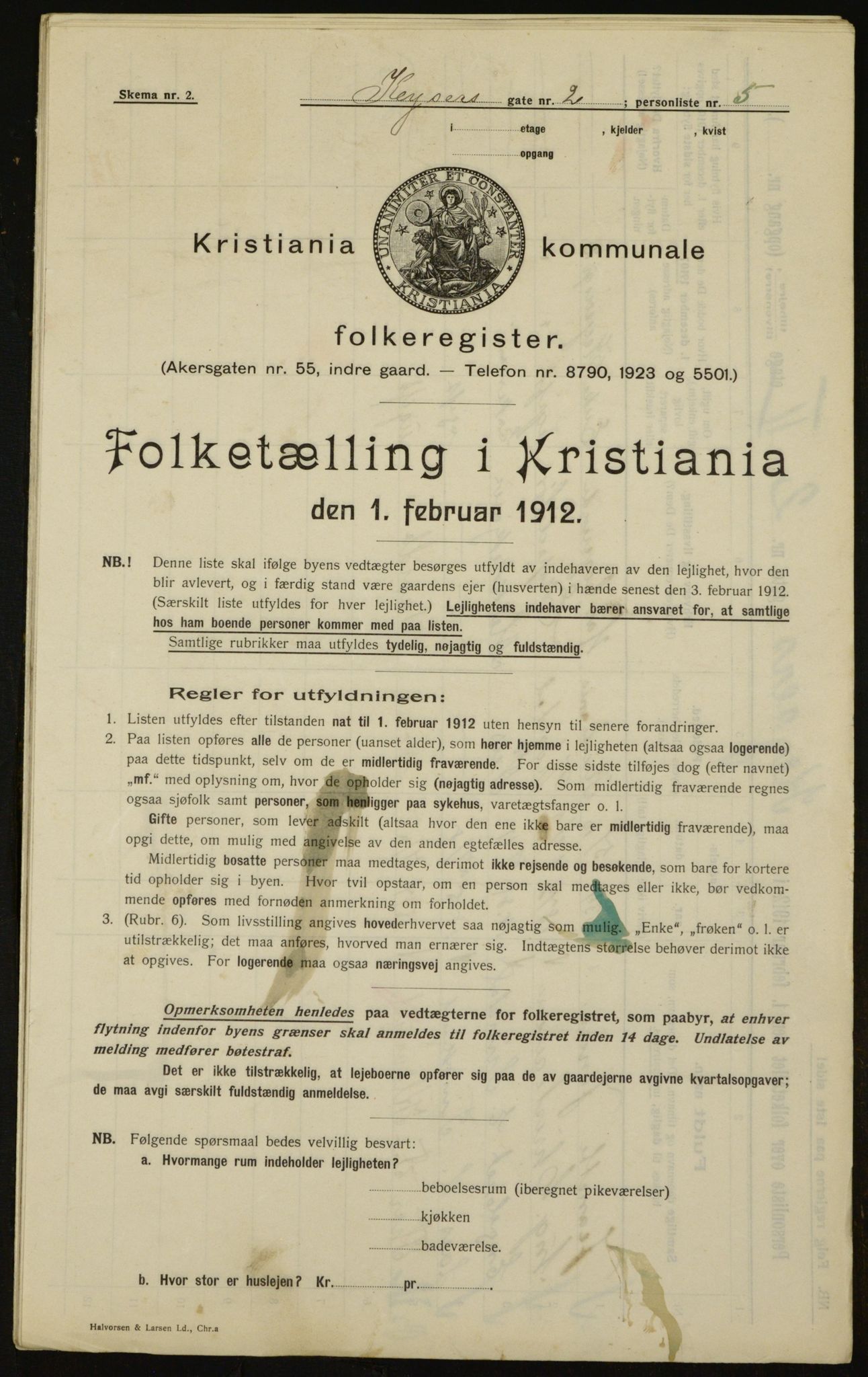 OBA, Municipal Census 1912 for Kristiania, 1912, p. 49500