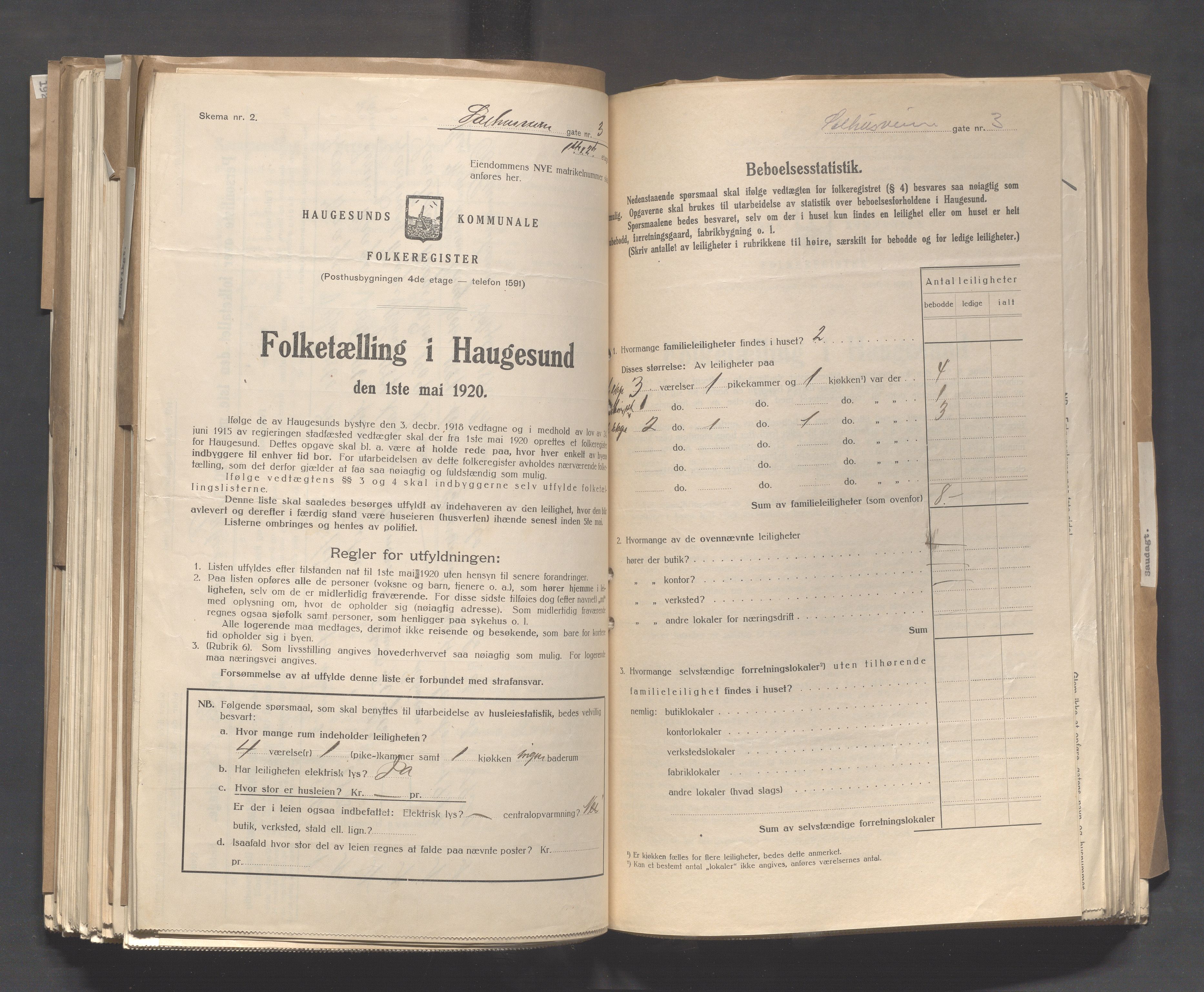 IKAR, Local census 1.5.1920 for Haugesund, 1920, p. 3262