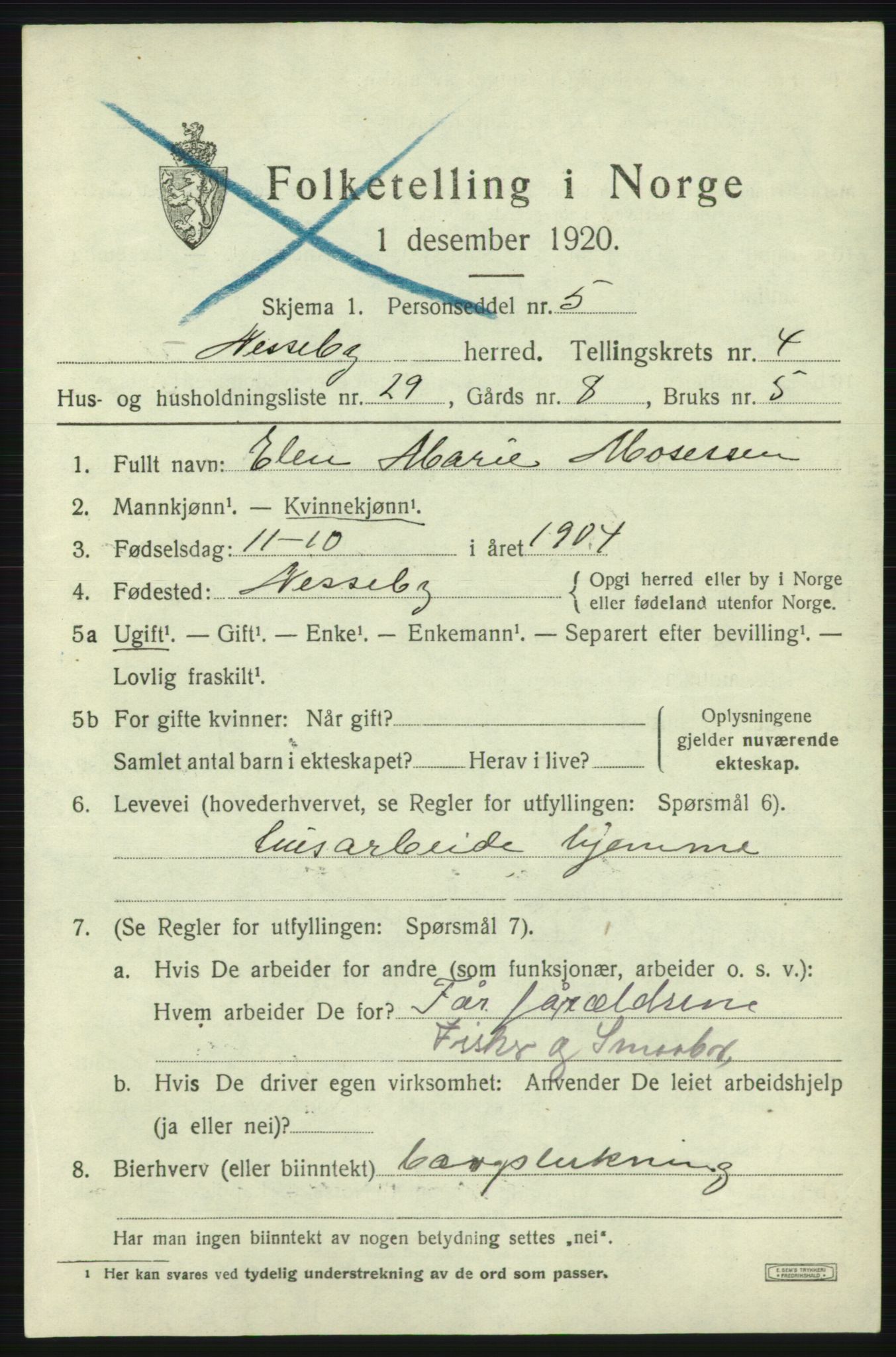 SATØ, 1920 census for Nesseby, 1920, p. 2214