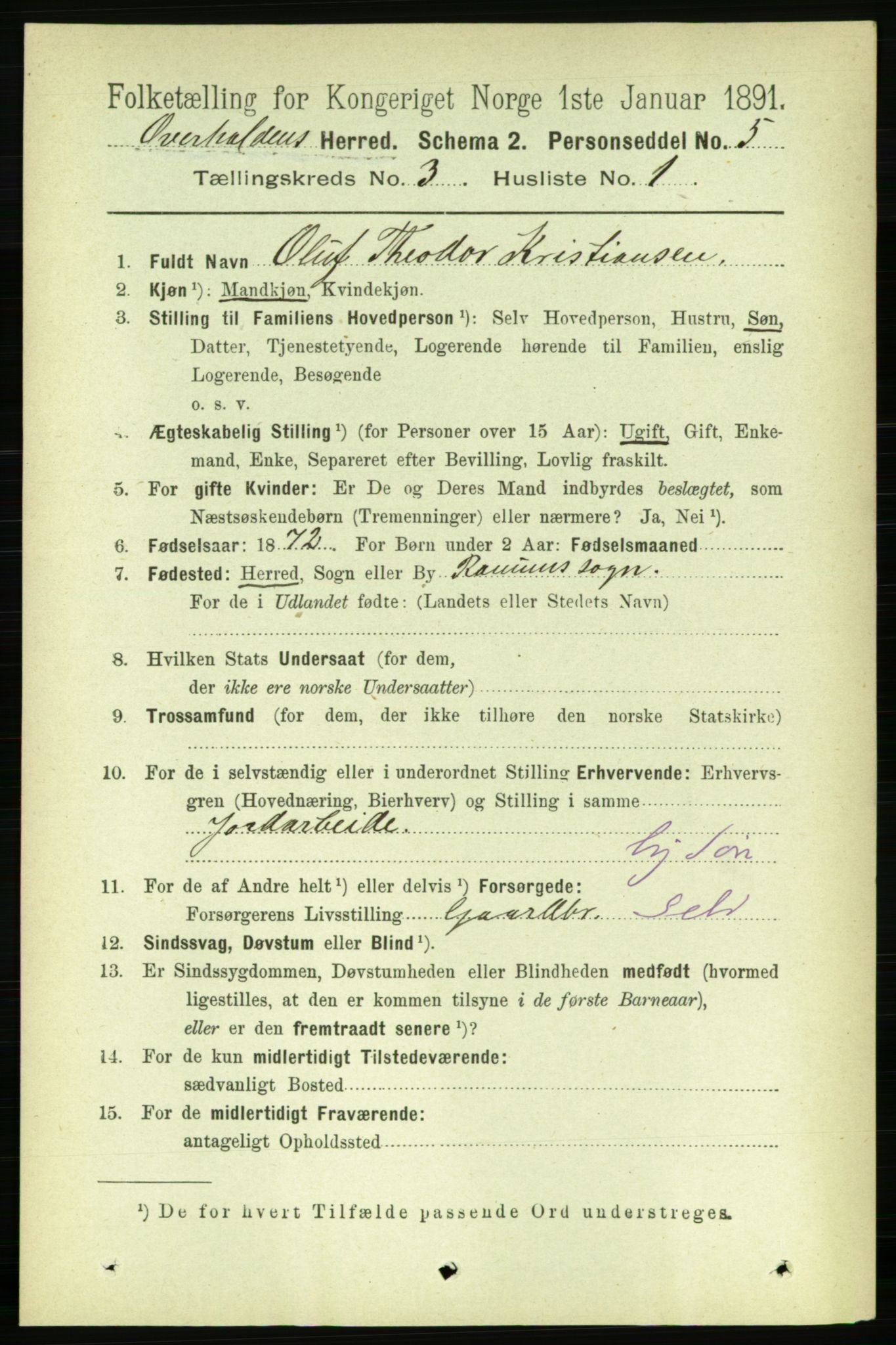 RA, 1891 census for 1744 Overhalla, 1891, p. 753