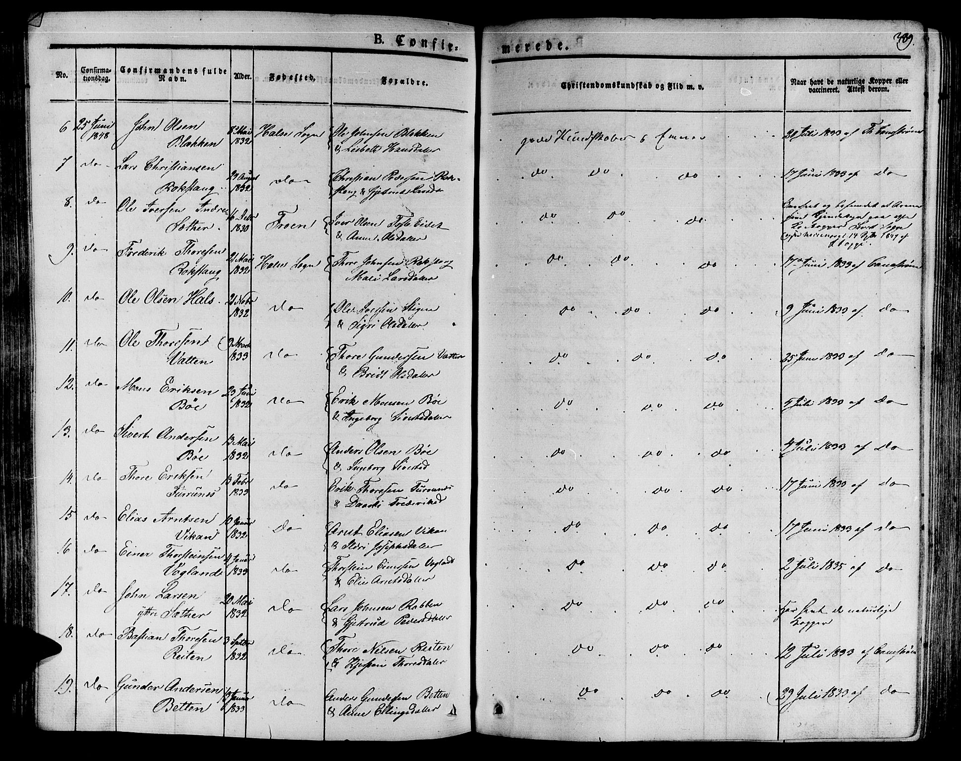 Ministerialprotokoller, klokkerbøker og fødselsregistre - Møre og Romsdal, SAT/A-1454/592/L1025: Parish register (official) no. 592A03 /2, 1831-1849, p. 389