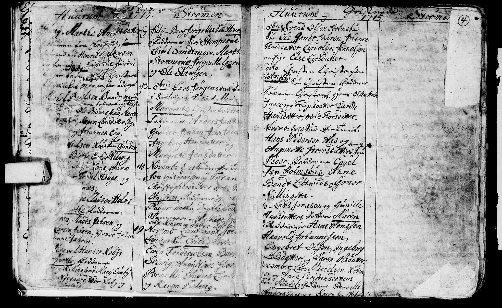 Hurum kirkebøker, AV/SAKO-A-229/F/Fa/L0001: Parish register (official) no. 1, 1715-1732, p. 4