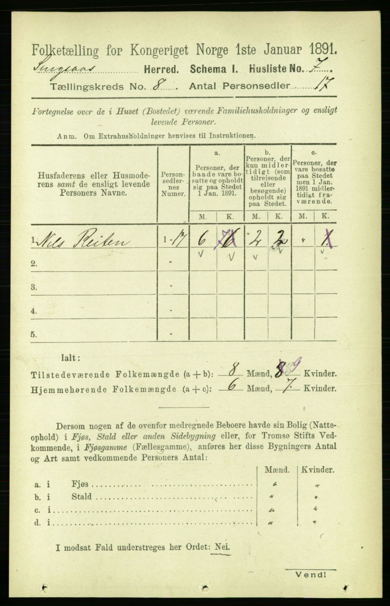 RA, 1891 census for 1646 Singsås, 1891, p. 1680