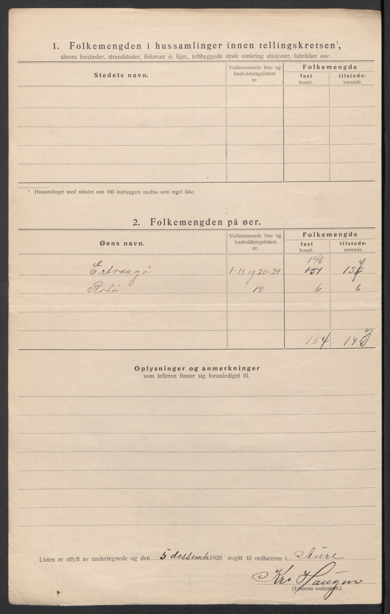 SAT, 1920 census for Aure, 1920, p. 28