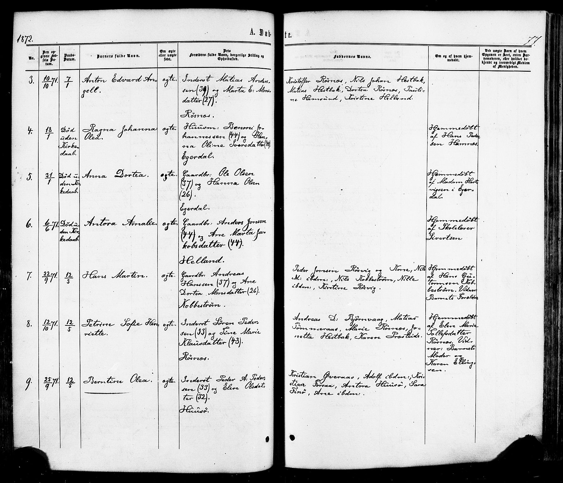 Ministerialprotokoller, klokkerbøker og fødselsregistre - Nordland, SAT/A-1459/859/L0845: Parish register (official) no. 859A05, 1863-1877, p. 77