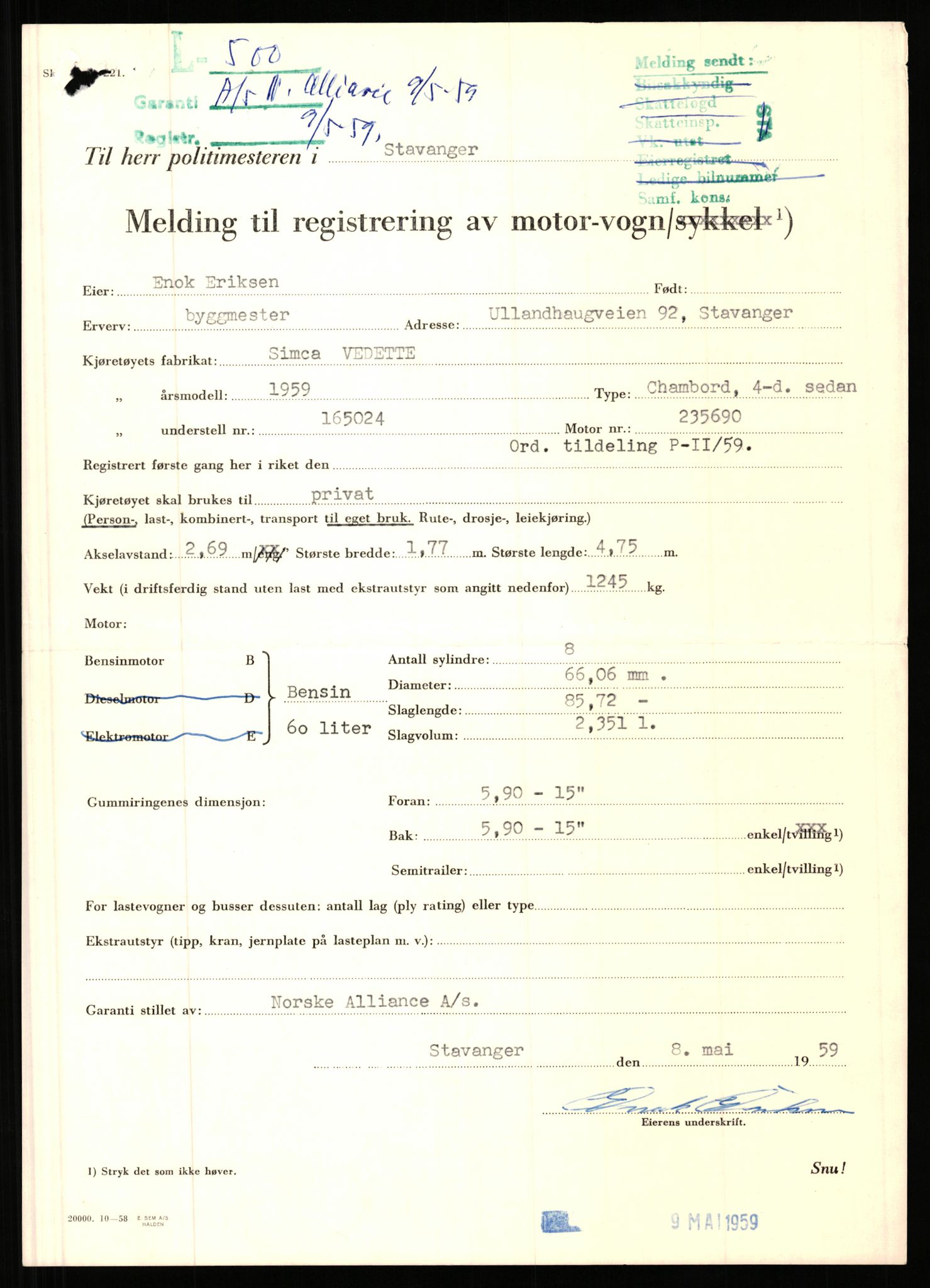 Stavanger trafikkstasjon, AV/SAST-A-101942/0/F/L0002: L-350 - L-699, 1930-1971, p. 859