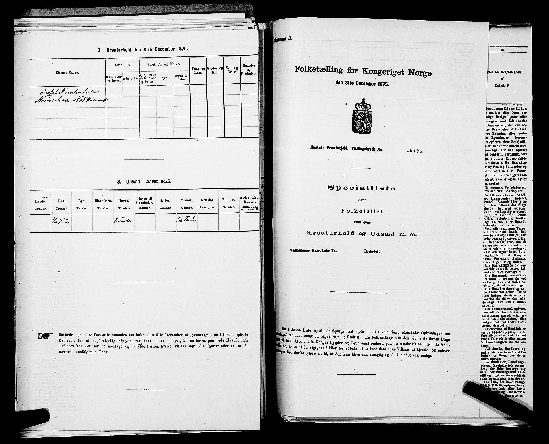 SAKO, 1875 census for 0613L Norderhov/Norderhov, Haug og Lunder, 1875, p. 2379