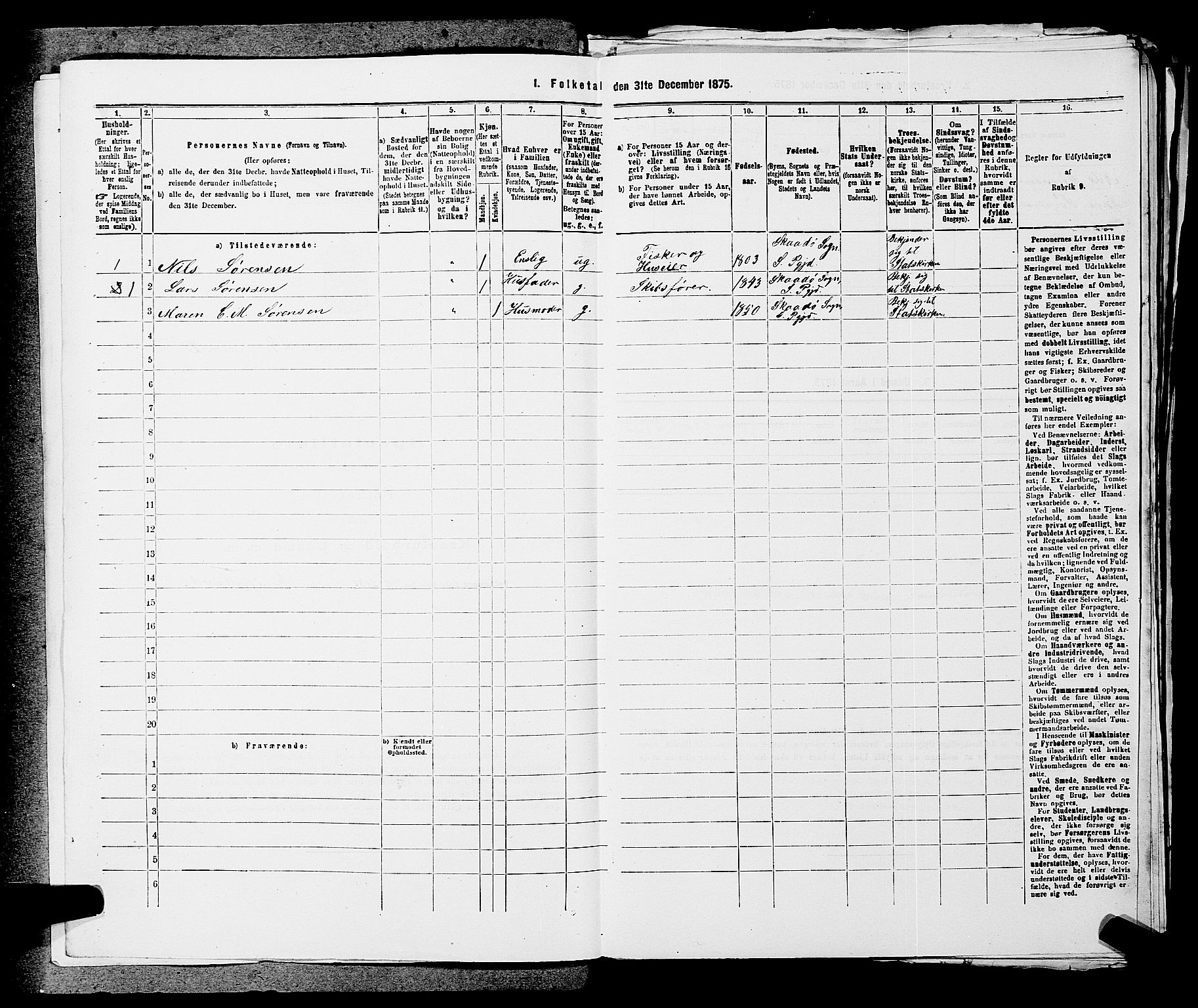 SAKO, 1875 census for 0816P Sannidal, 1875, p. 2235