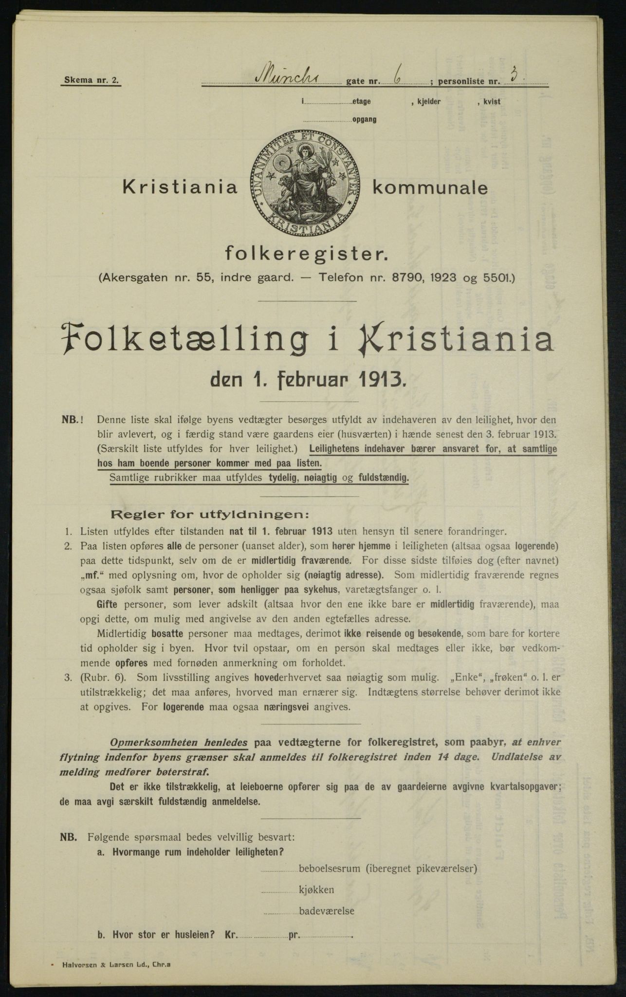 OBA, Municipal Census 1913 for Kristiania, 1913, p. 66572