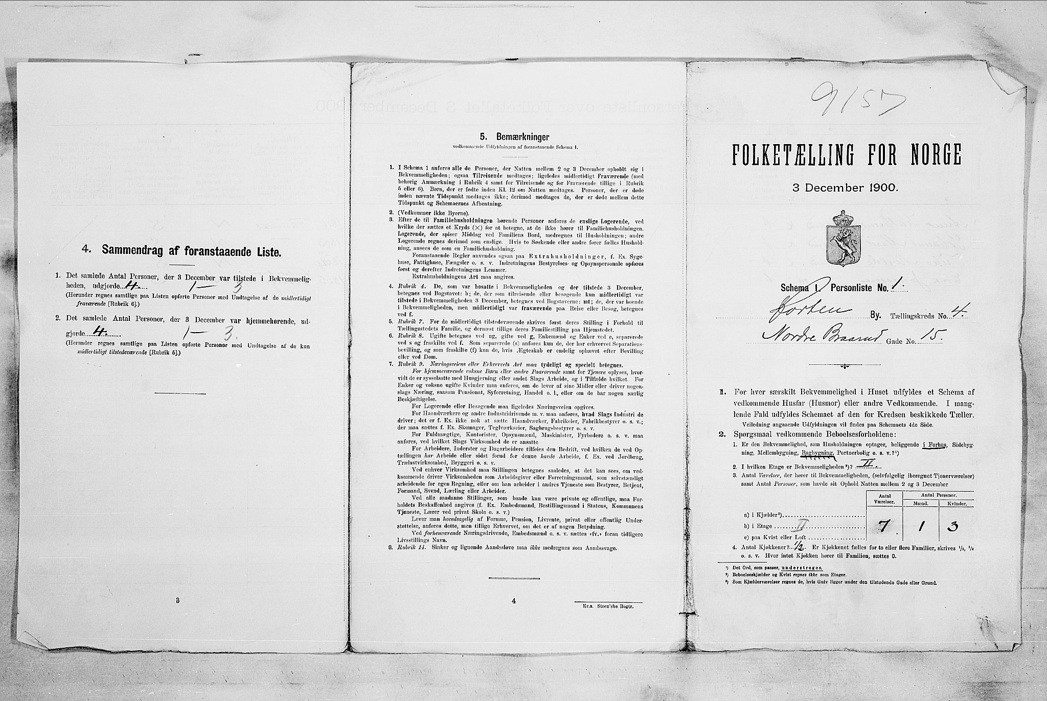 RA, 1900 census for Horten, 1900, p. 2549