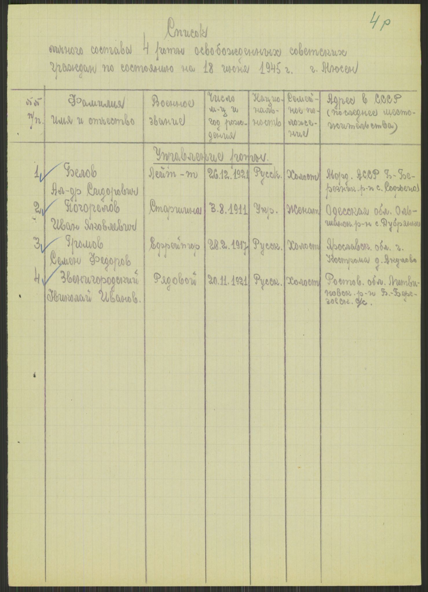 Flyktnings- og fangedirektoratet, Repatrieringskontoret, AV/RA-S-1681/D/Db/L0015: Displaced Persons (DPs) og sivile tyskere, 1945-1948, p. 671