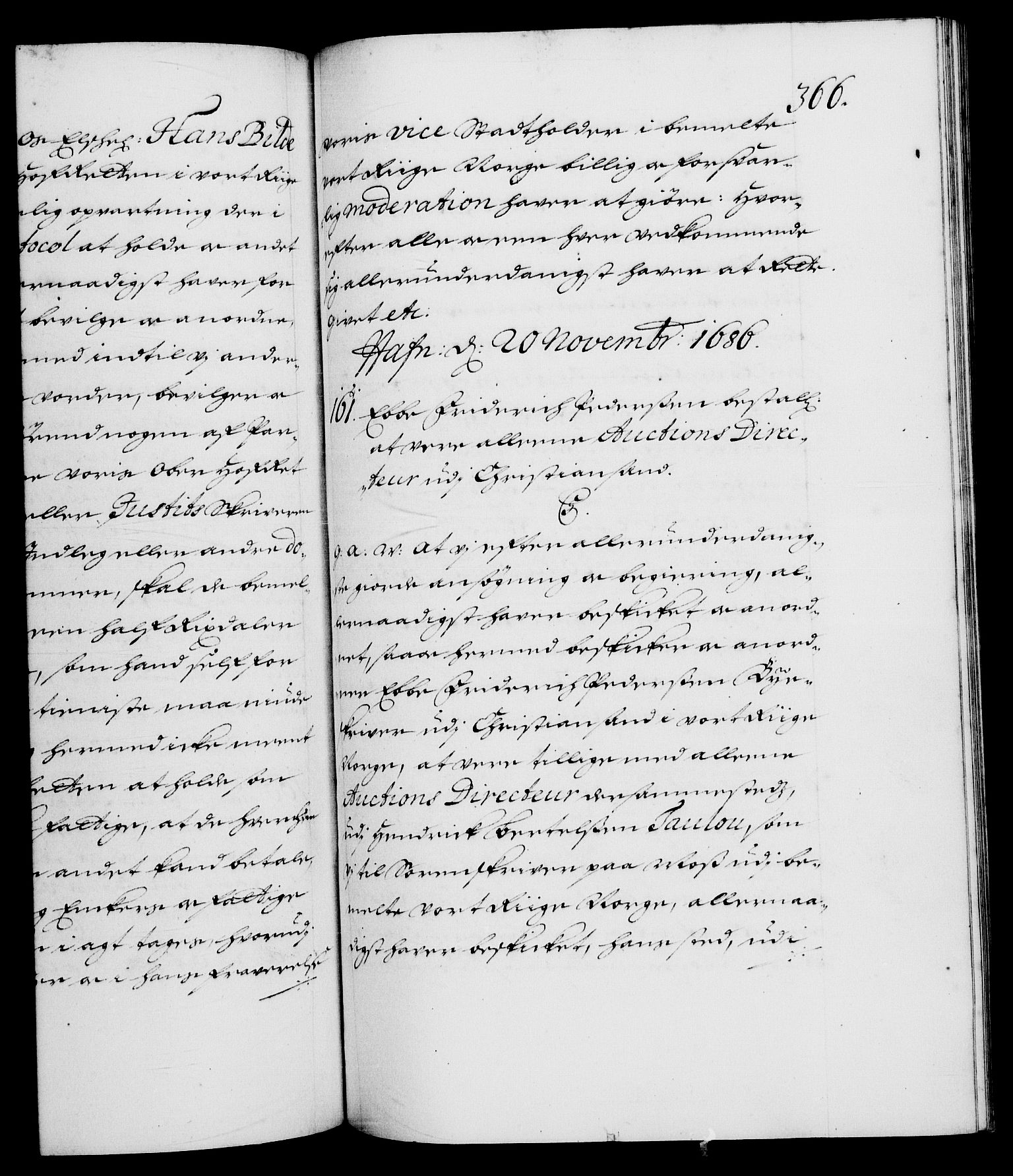 Danske Kanselli 1572-1799, RA/EA-3023/F/Fc/Fca/Fcaa/L0014: Norske registre (mikrofilm), 1685-1687, p. 366a