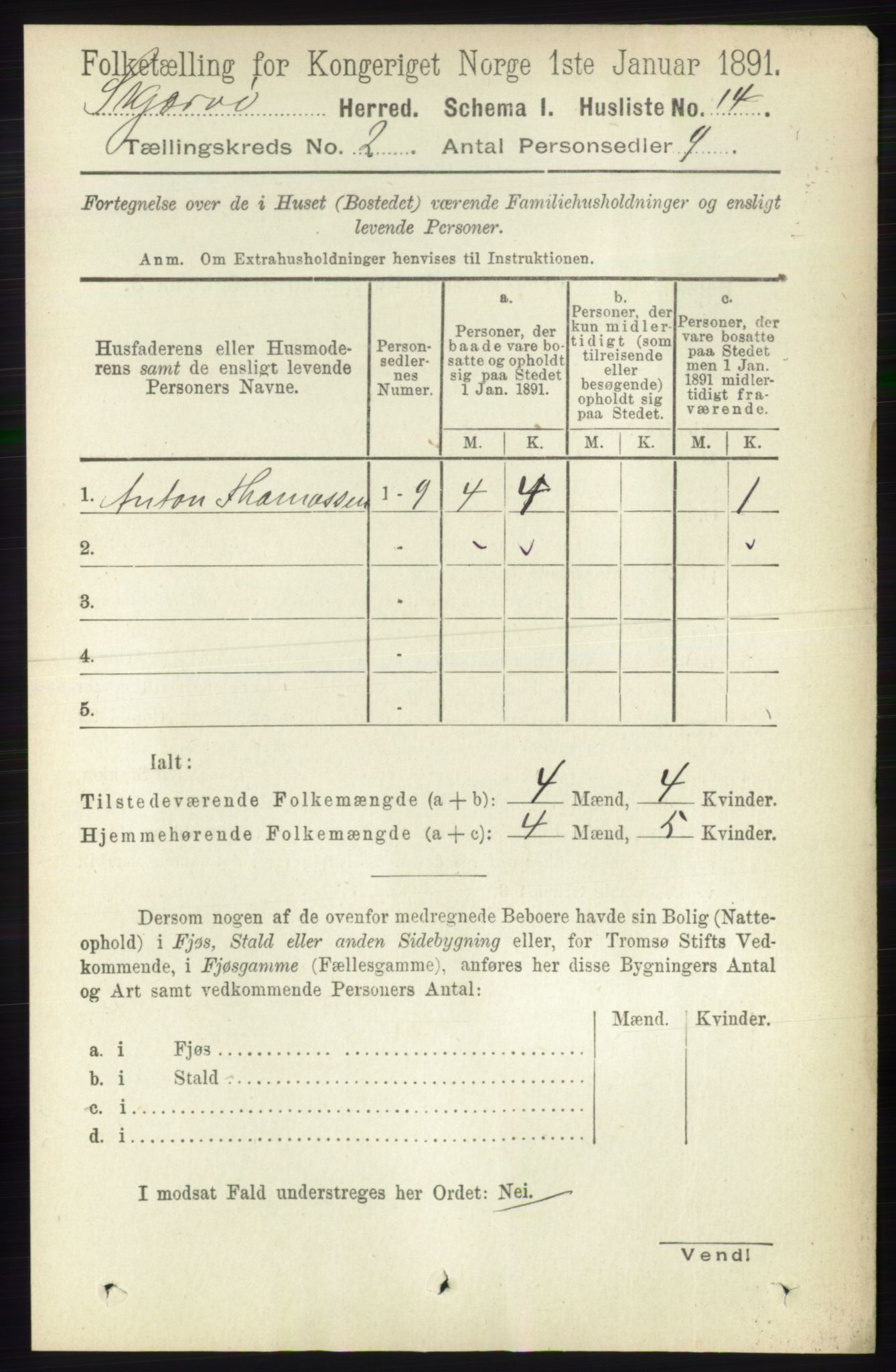 RA, 1891 census for 1941 Skjervøy, 1891, p. 931