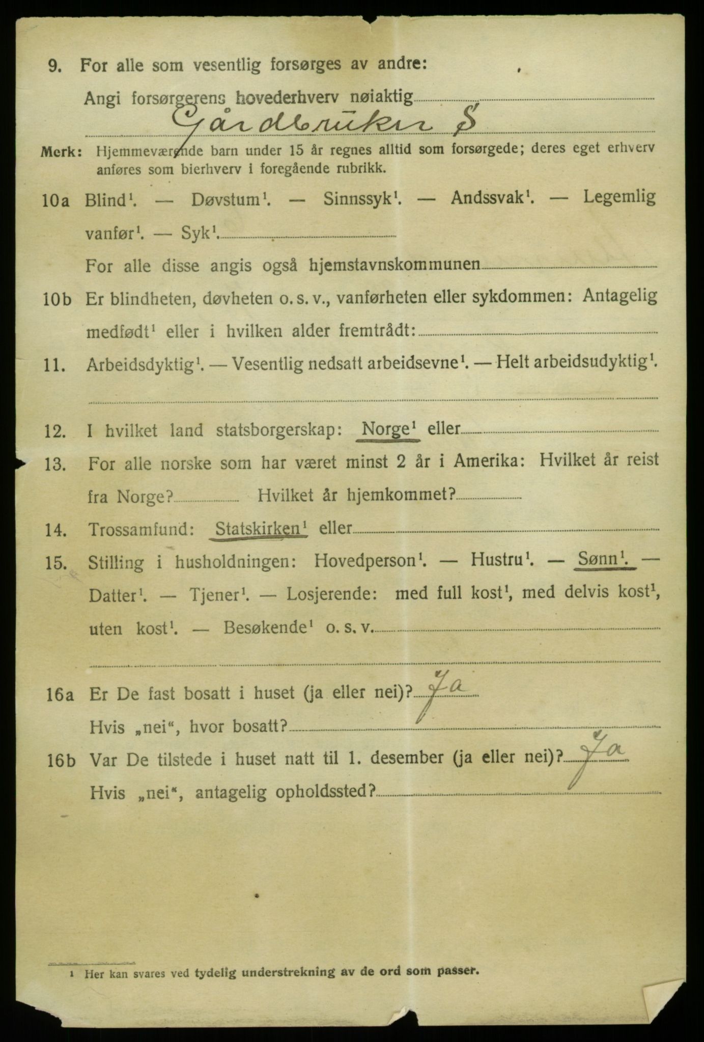 SAB, 1920 census for Alversund, 1920, p. 2015