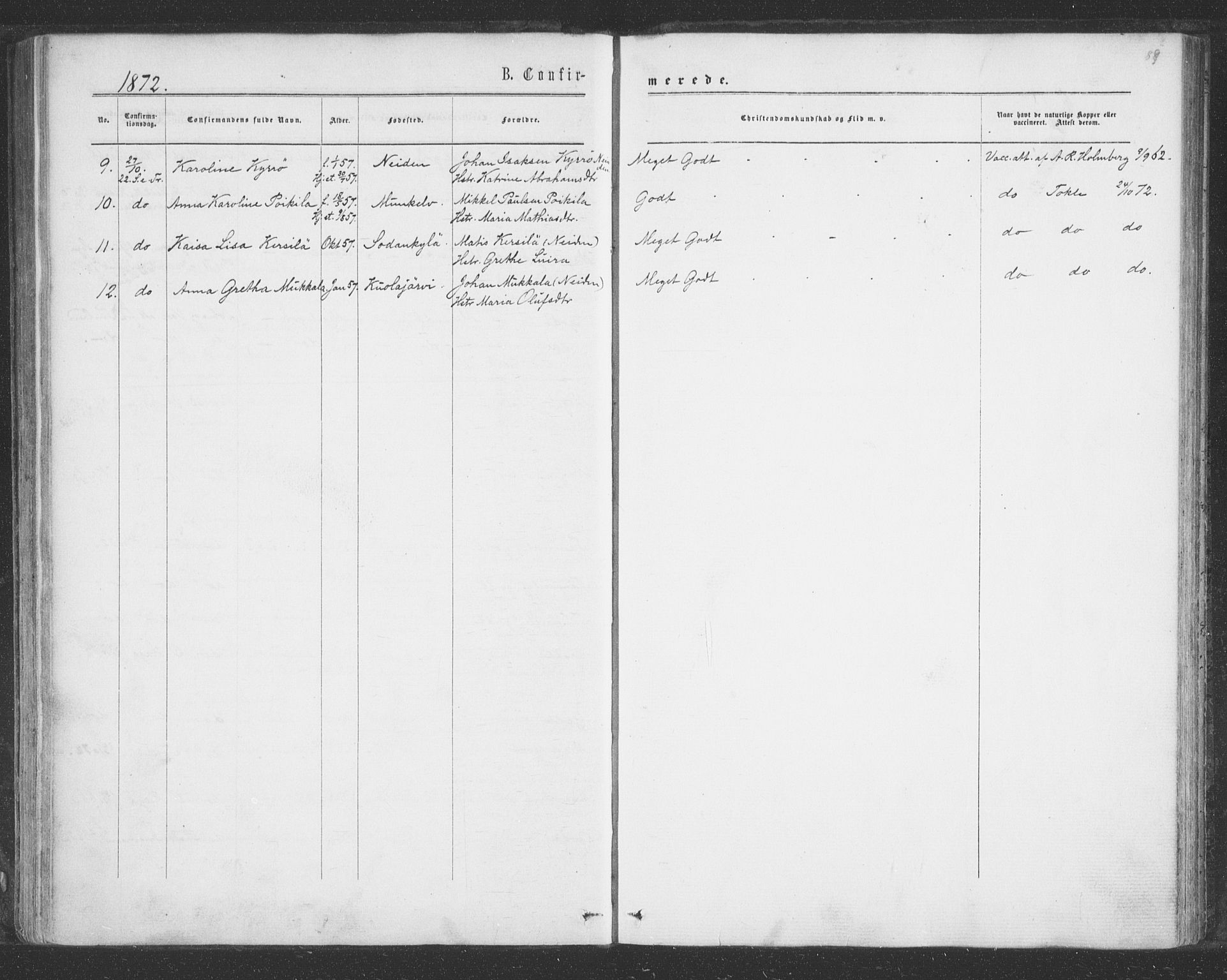Sør-Varanger sokneprestkontor, SATØ/S-1331/H/Ha/L0001kirke: Parish register (official) no. 1, 1863-1872, p. 89