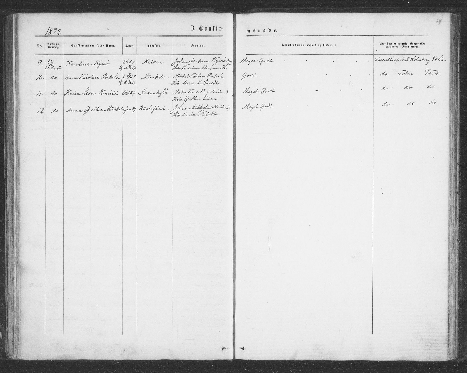 Sør-Varanger sokneprestkontor, AV/SATØ-S-1331/H/Ha/L0001kirke: Parish register (official) no. 1, 1863-1872, p. 89