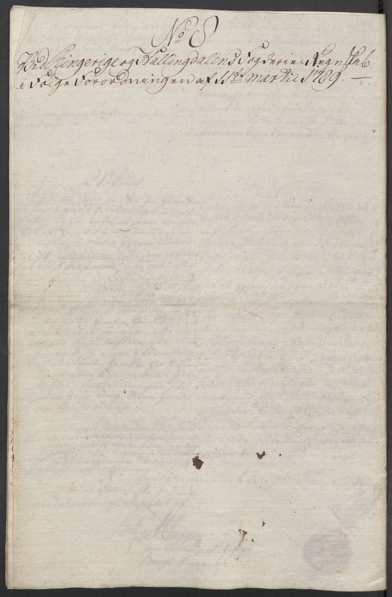 Rentekammeret inntil 1814, Reviderte regnskaper, Mindre regnskaper, AV/RA-EA-4068/Rf/Rfe/L0036: Rakkestad, Heggen og Frøland fogderi, Ringerike og Hallingdal fogderi, 1789, p. 178